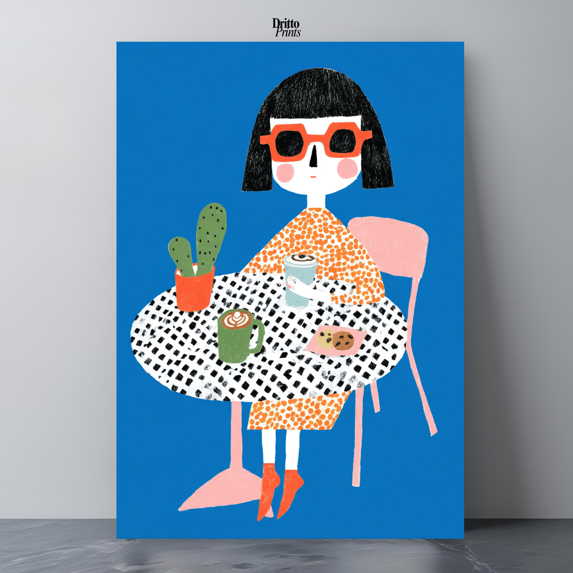 (PD42) Woman At Cafe - Poster