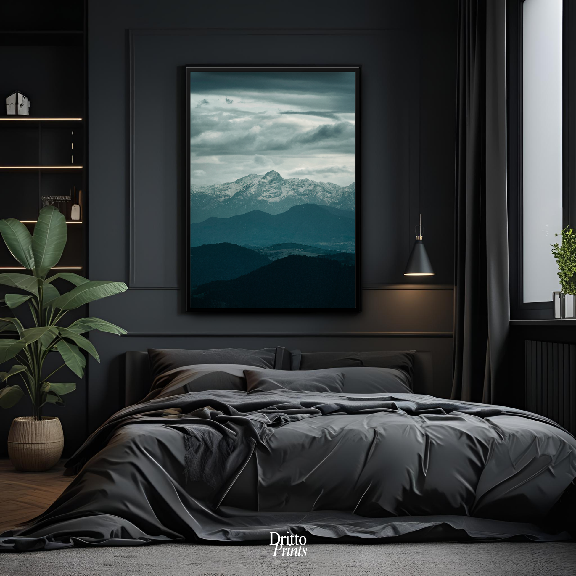 (FD24) Veil of Mountains - Framed matte paper poster