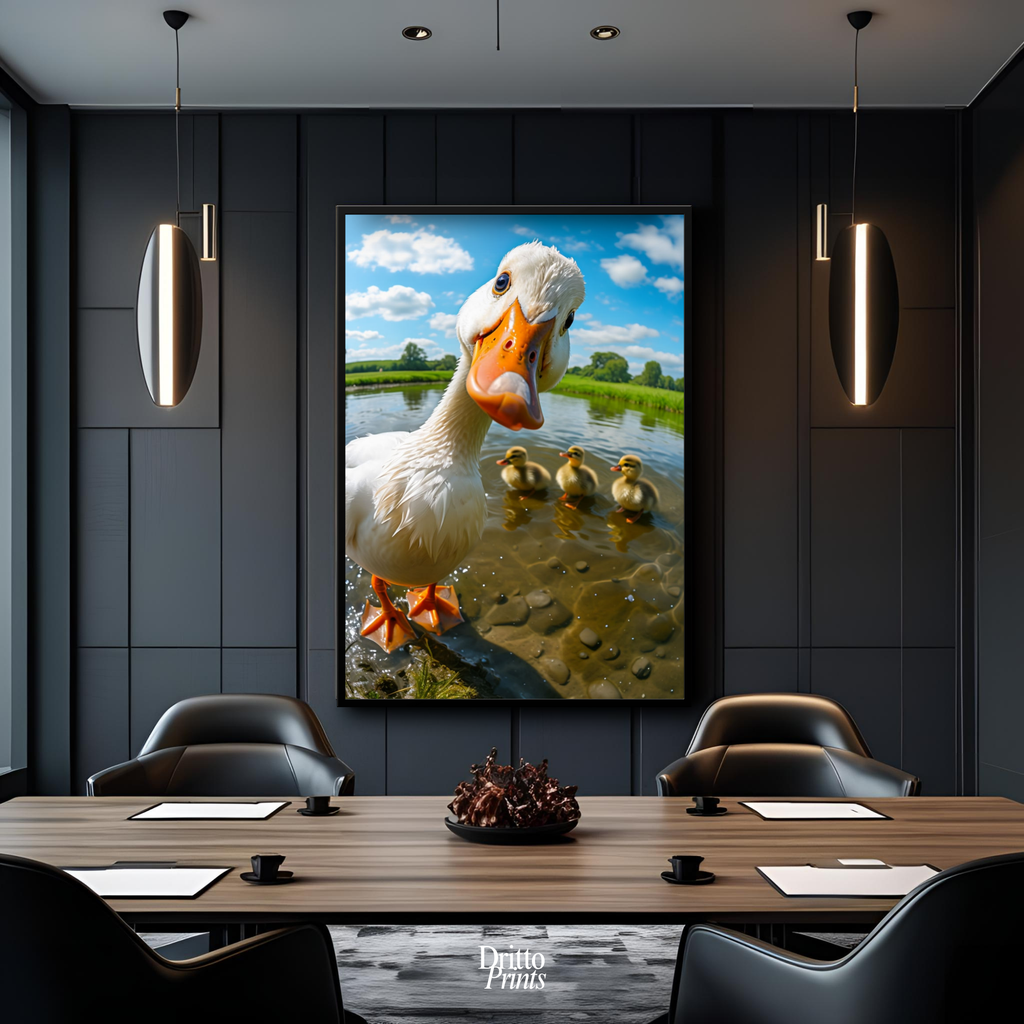 (FD15) Duck, Duck... Hello! - Framed matte paper poster