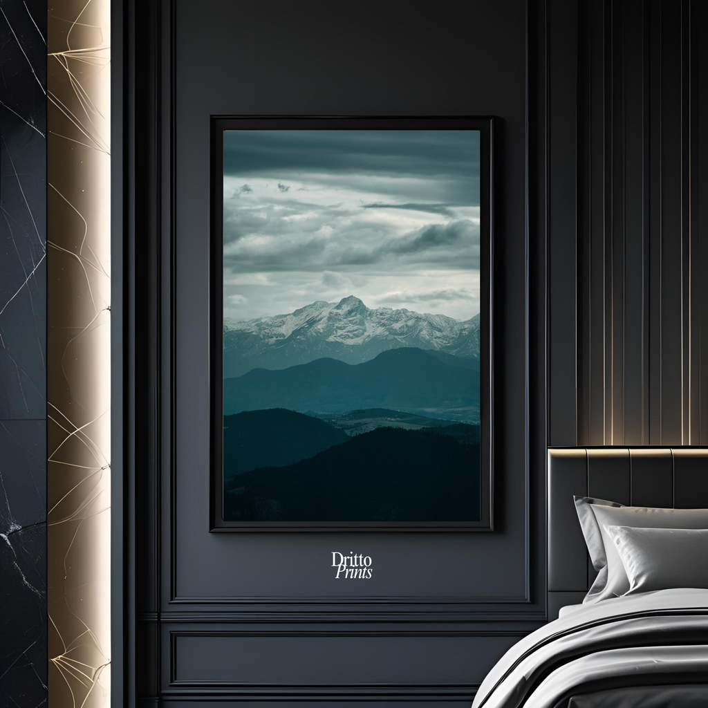 (FD24) Veil of Mountains - Framed matte paper poster
