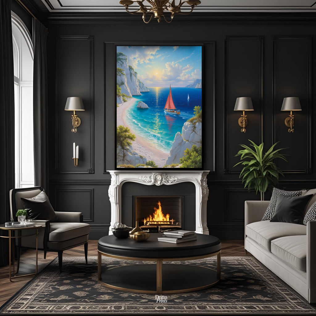 (FD10) Mediterranean Light - Framed matte paper poster