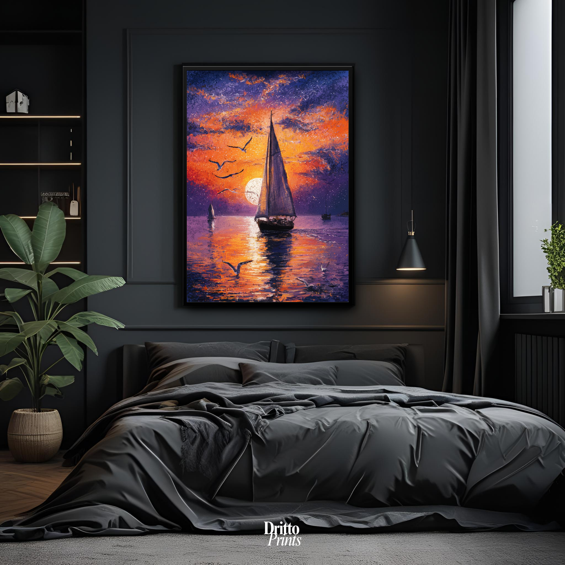 (FD31) When the Sea Glows - Framed matte paper poster