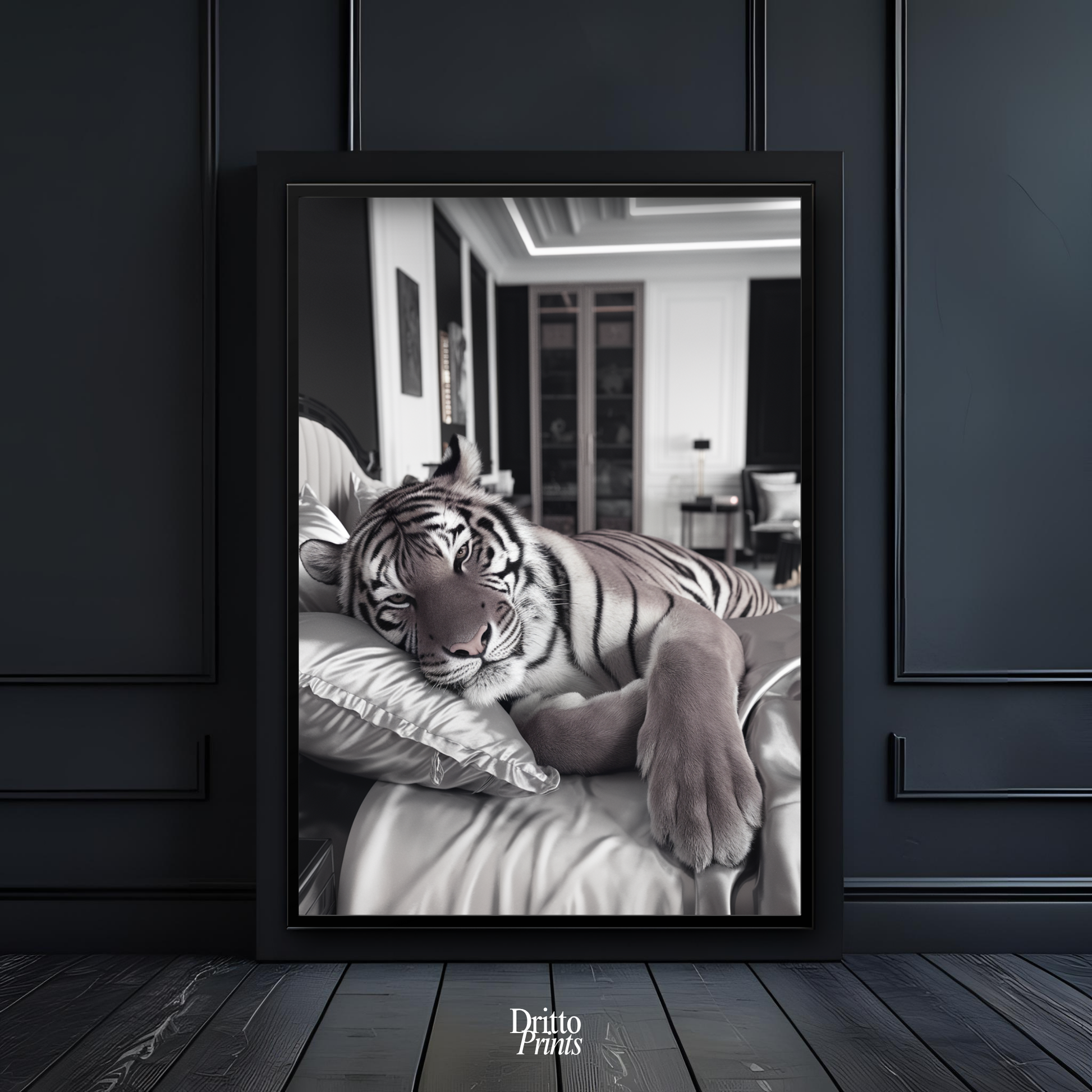 (FD4) The Resting King - Framed matte paper poster