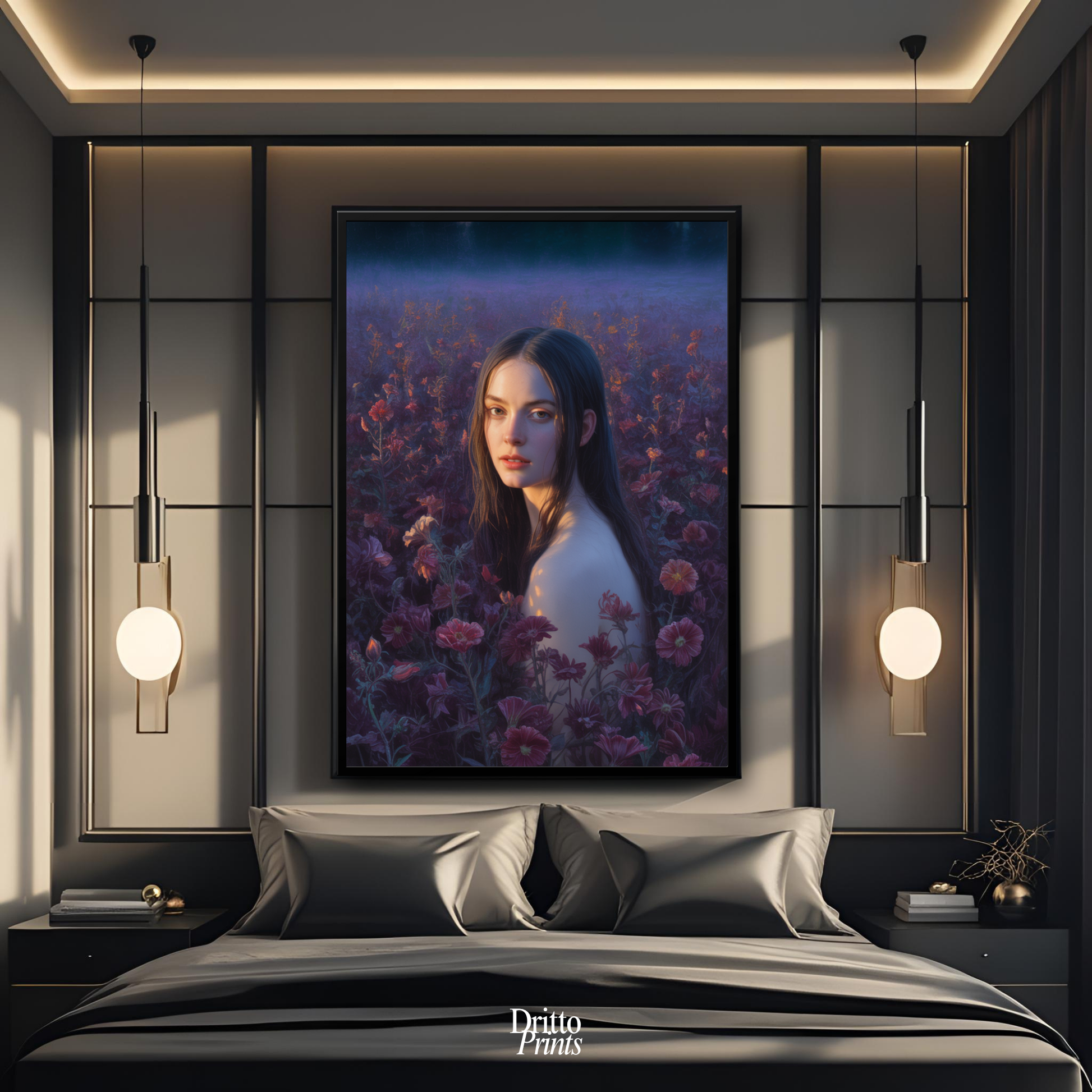 (FD21) Eclipsed in Bloom - Framed matte paper poster