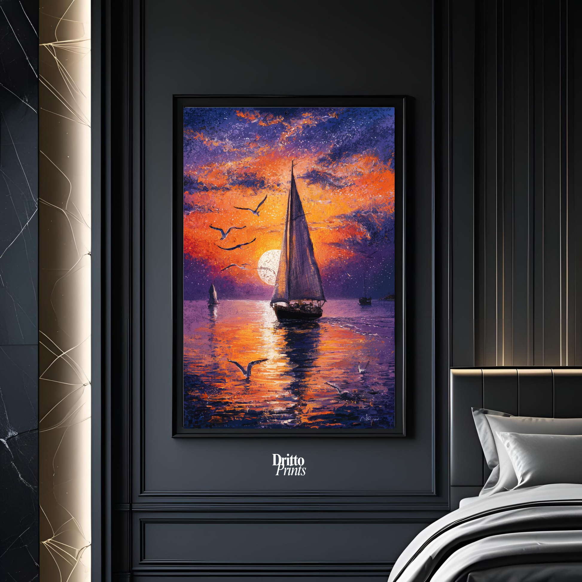 (FD31) When the Sea Glows - Framed matte paper poster