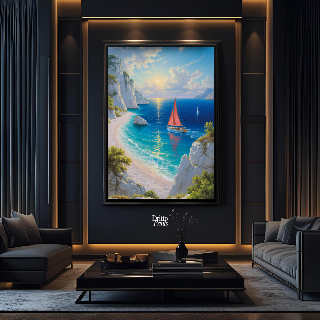 (FD10) Mediterranean Light - Framed matte paper poster