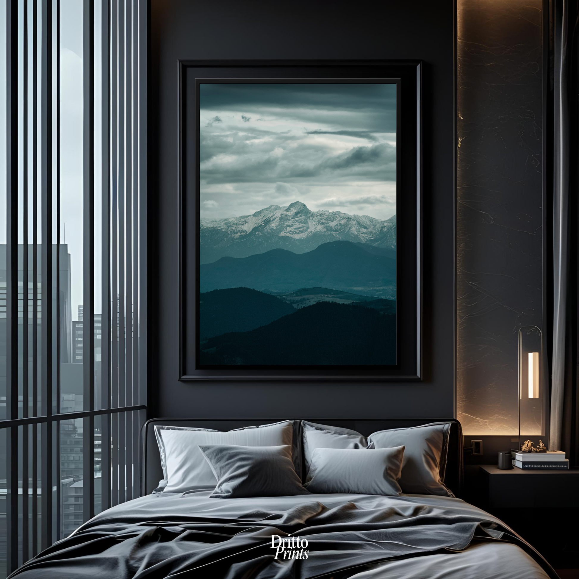 (FD24) Veil of Mountains - Framed matte paper poster