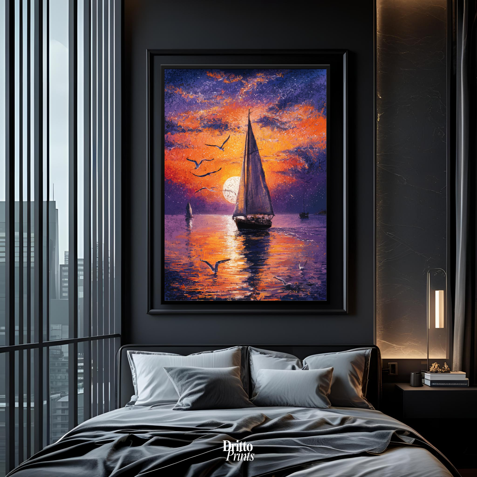 (FD31) When the Sea Glows - Framed matte paper poster