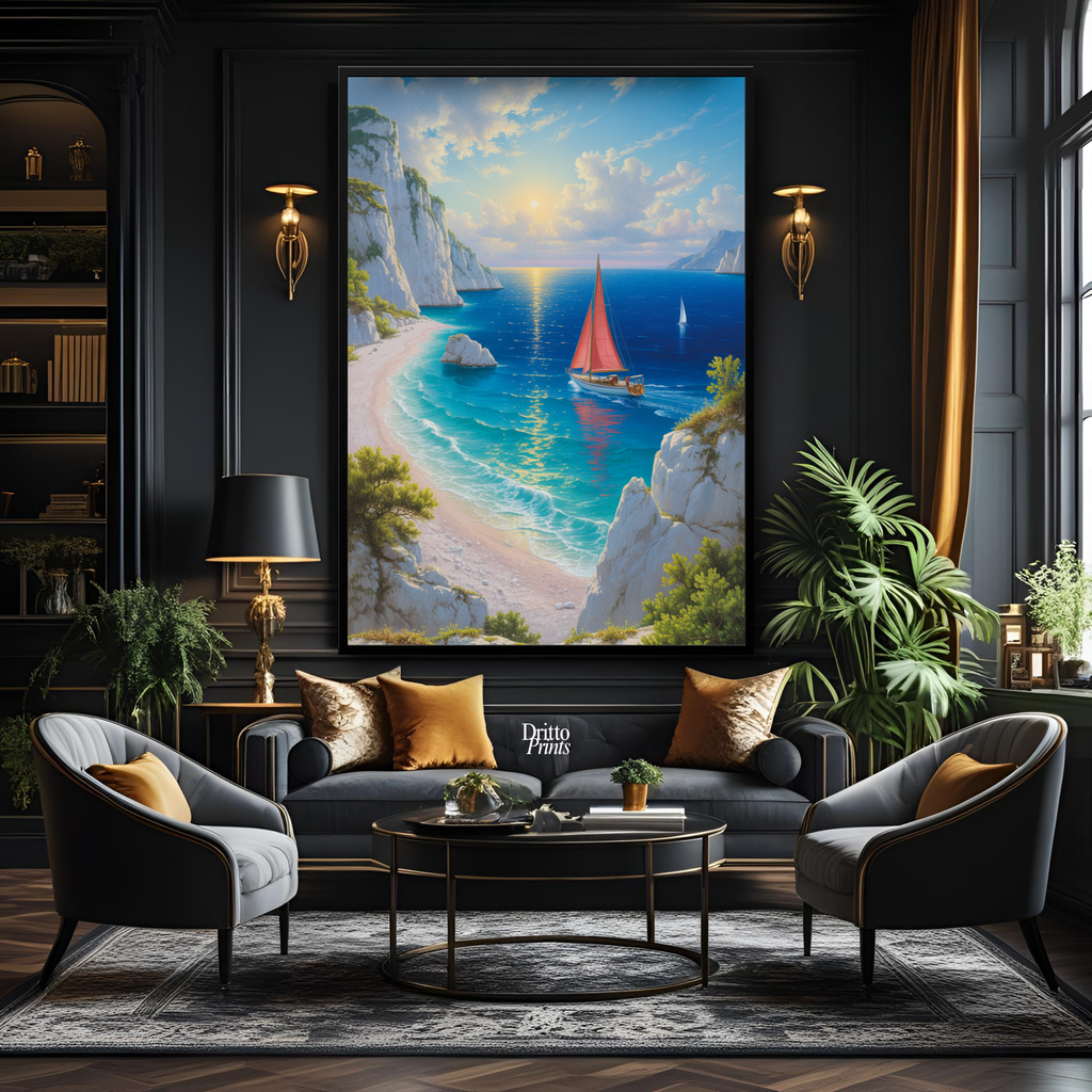 (FD10) Mediterranean Light - Framed matte paper poster
