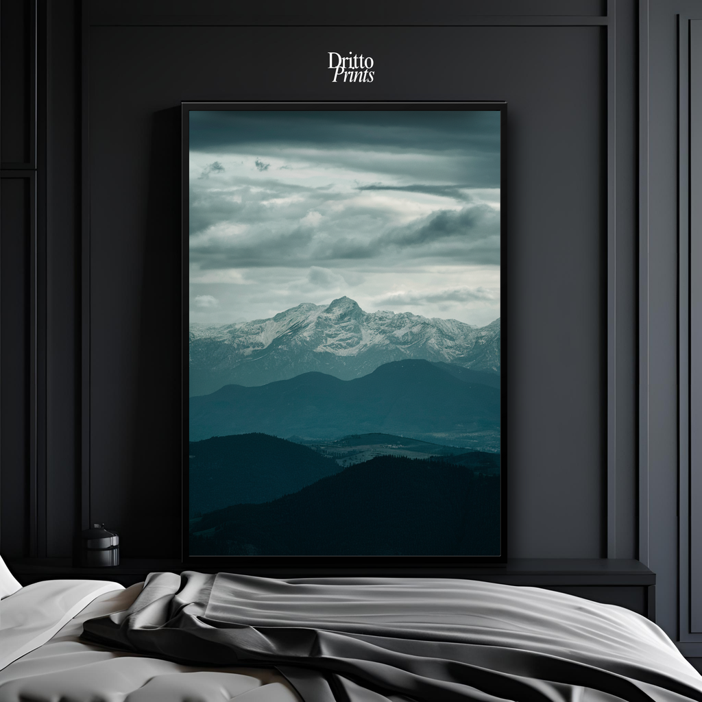 (FD24) Veil of Mountains - Framed matte paper poster