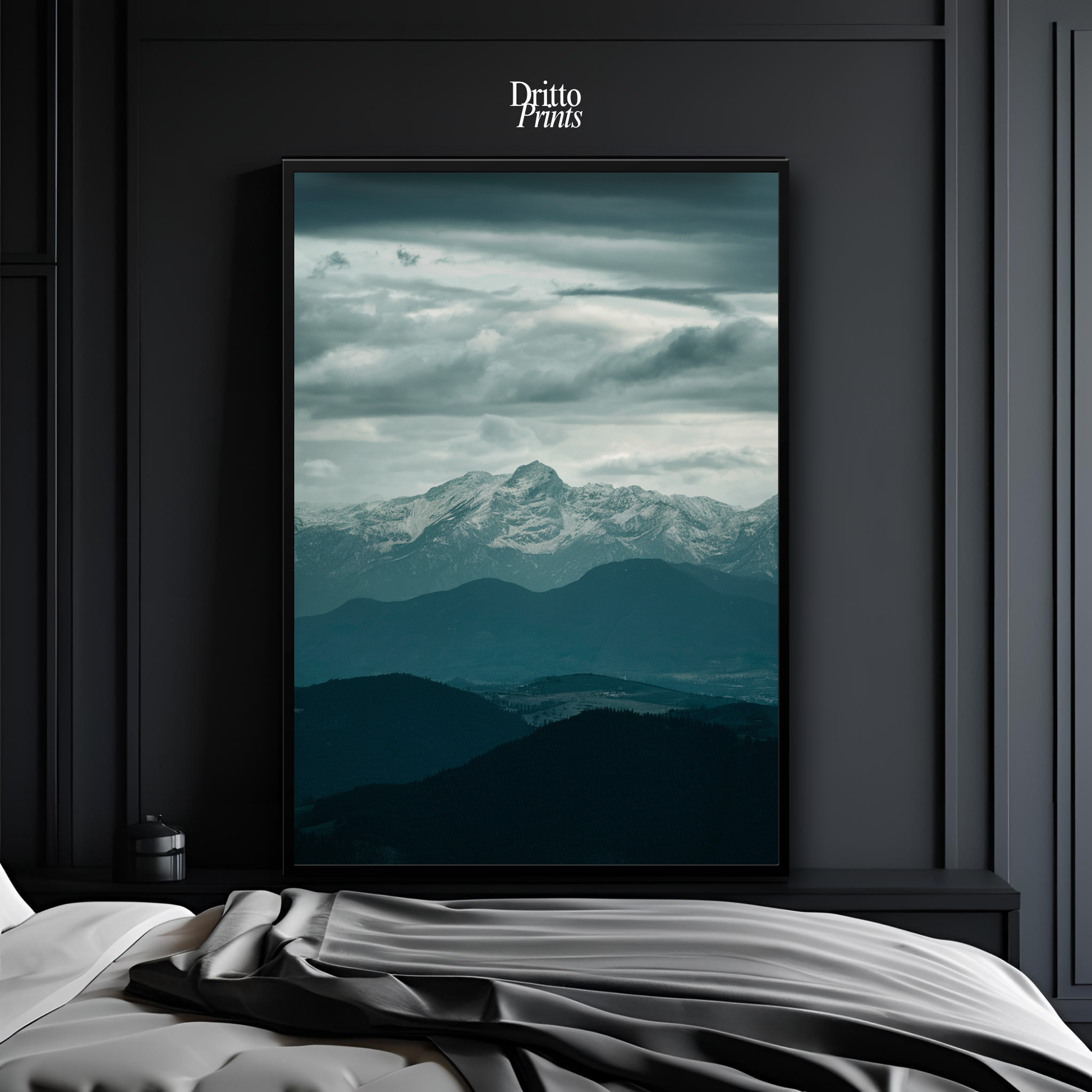 (FD24) Veil of Mountains - Framed matte paper poster