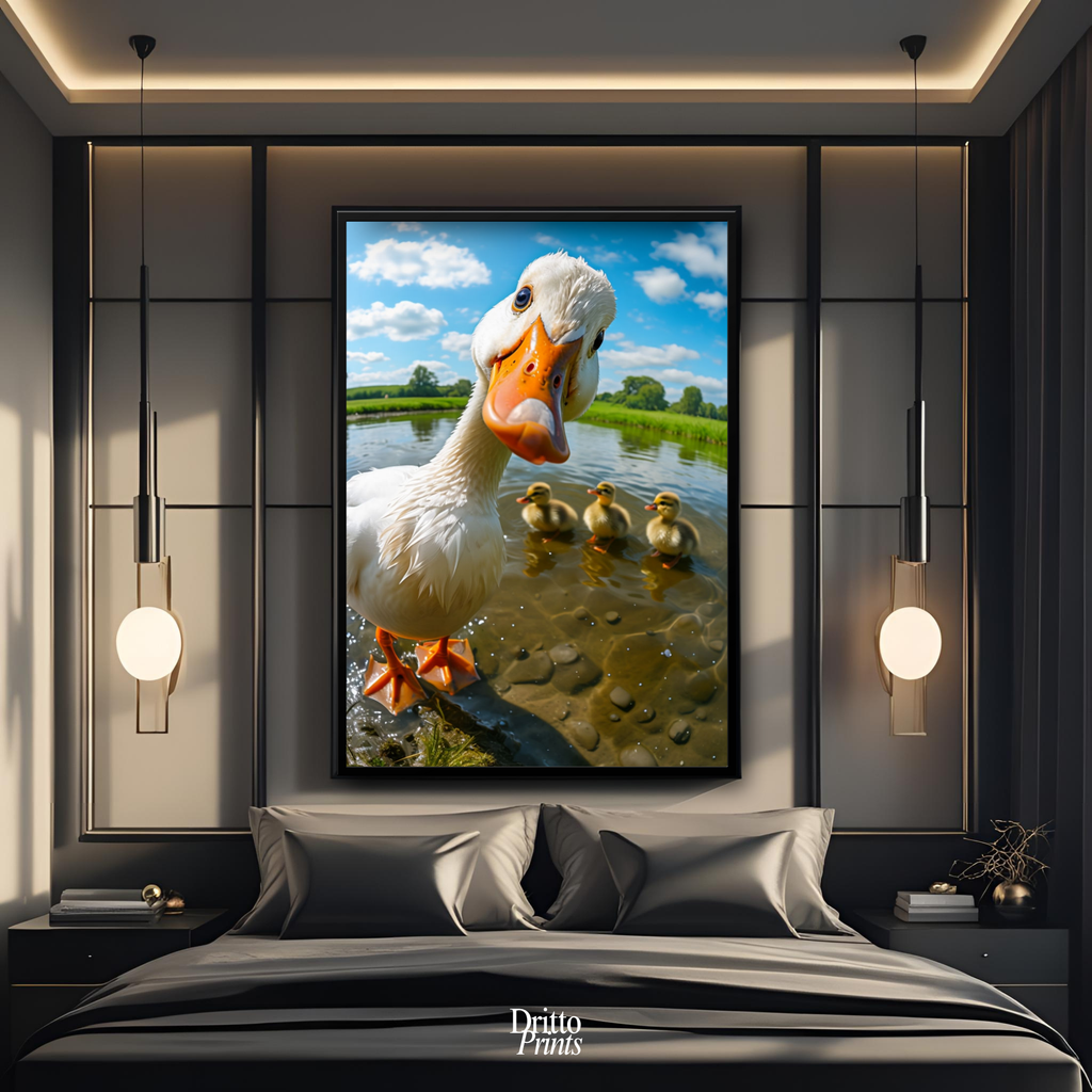 (FD15) Duck, Duck... Hello! - Framed matte paper poster
