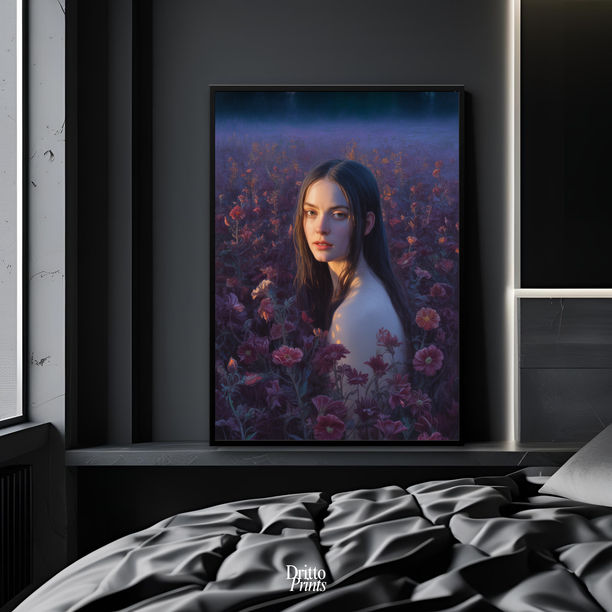 (FD21) Eclipsed in Bloom - Framed matte paper poster