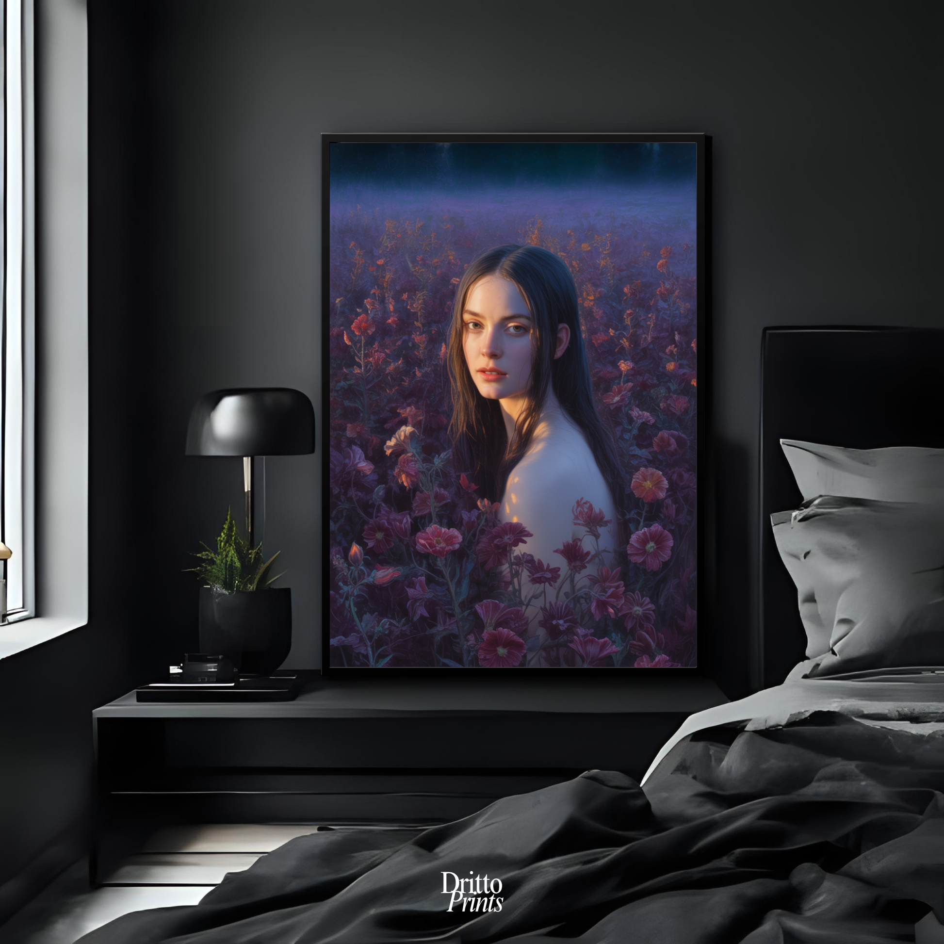 (FD21) Eclipsed in Bloom - Framed matte paper poster