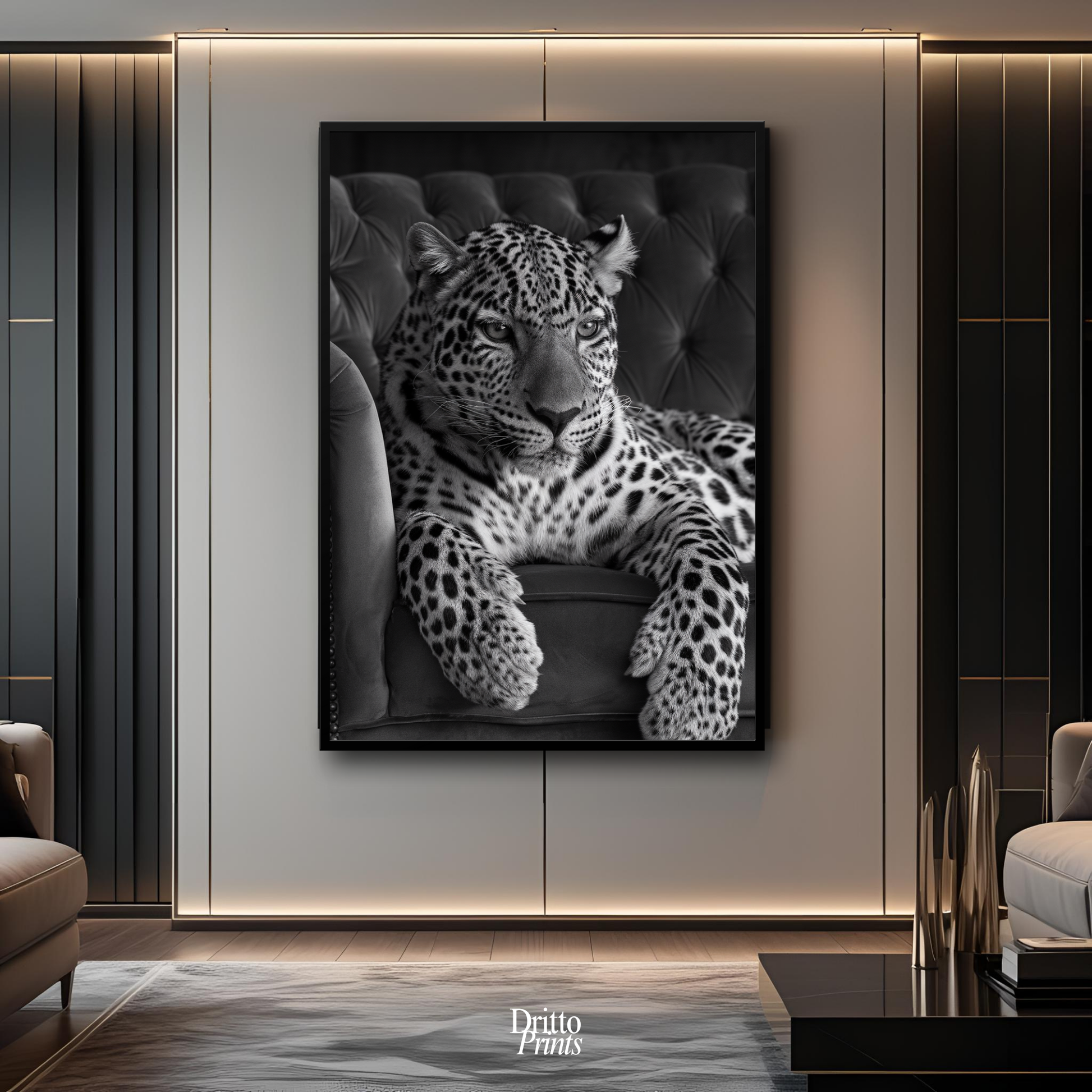 (FD8) The Silent Leopard - Framed matte paper poster