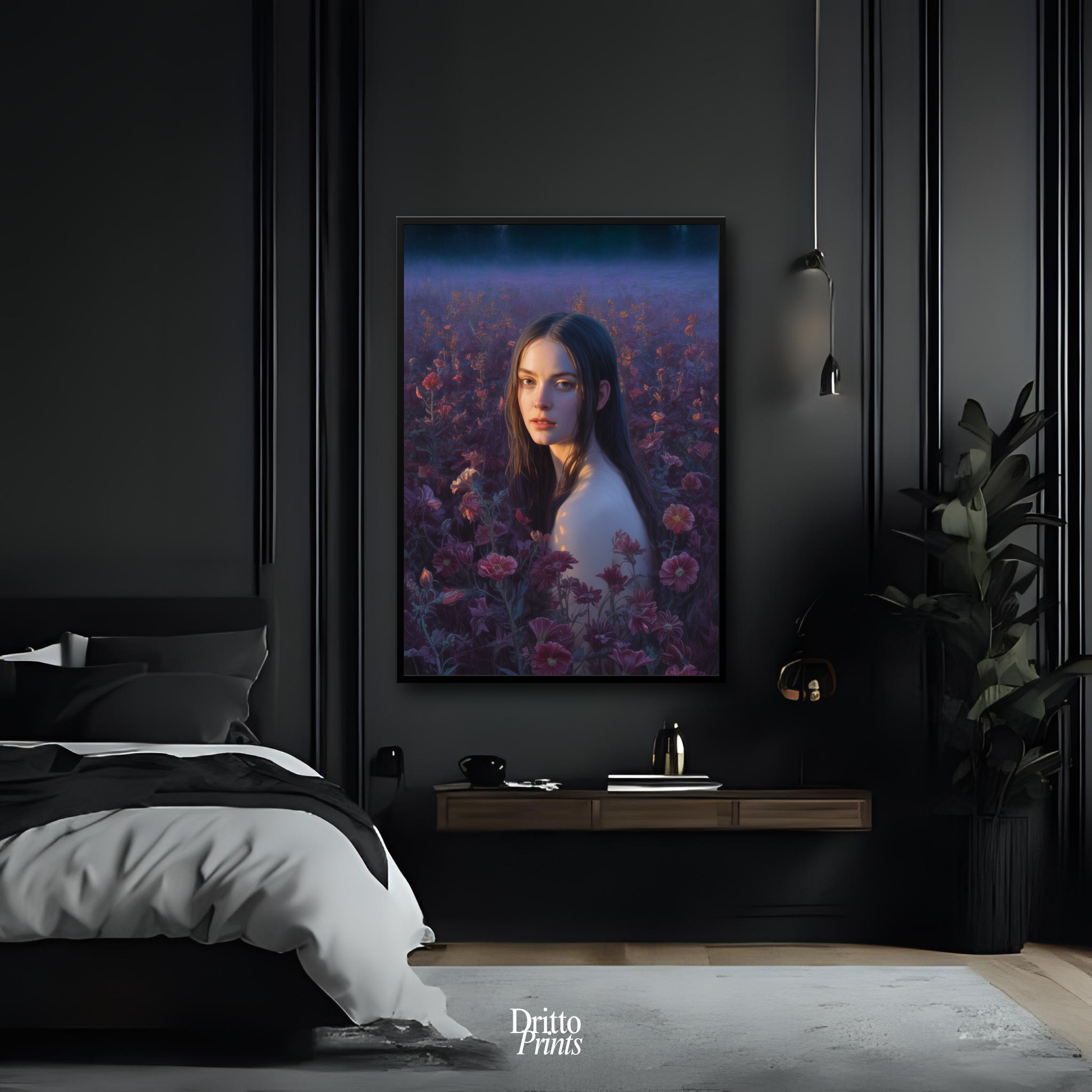 (FD21) Eclipsed in Bloom - Framed matte paper poster