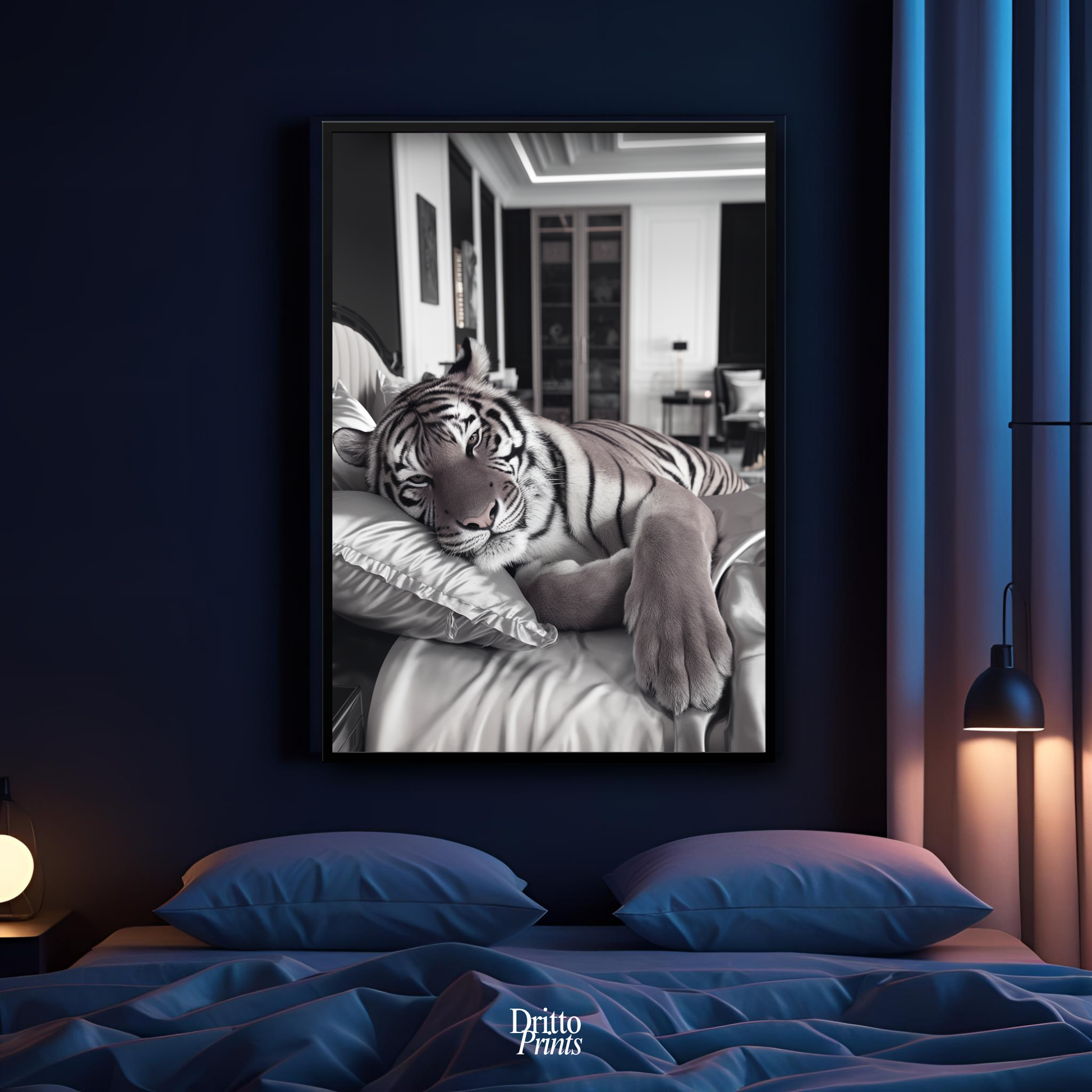 (FD4) The Resting King - Framed matte paper poster