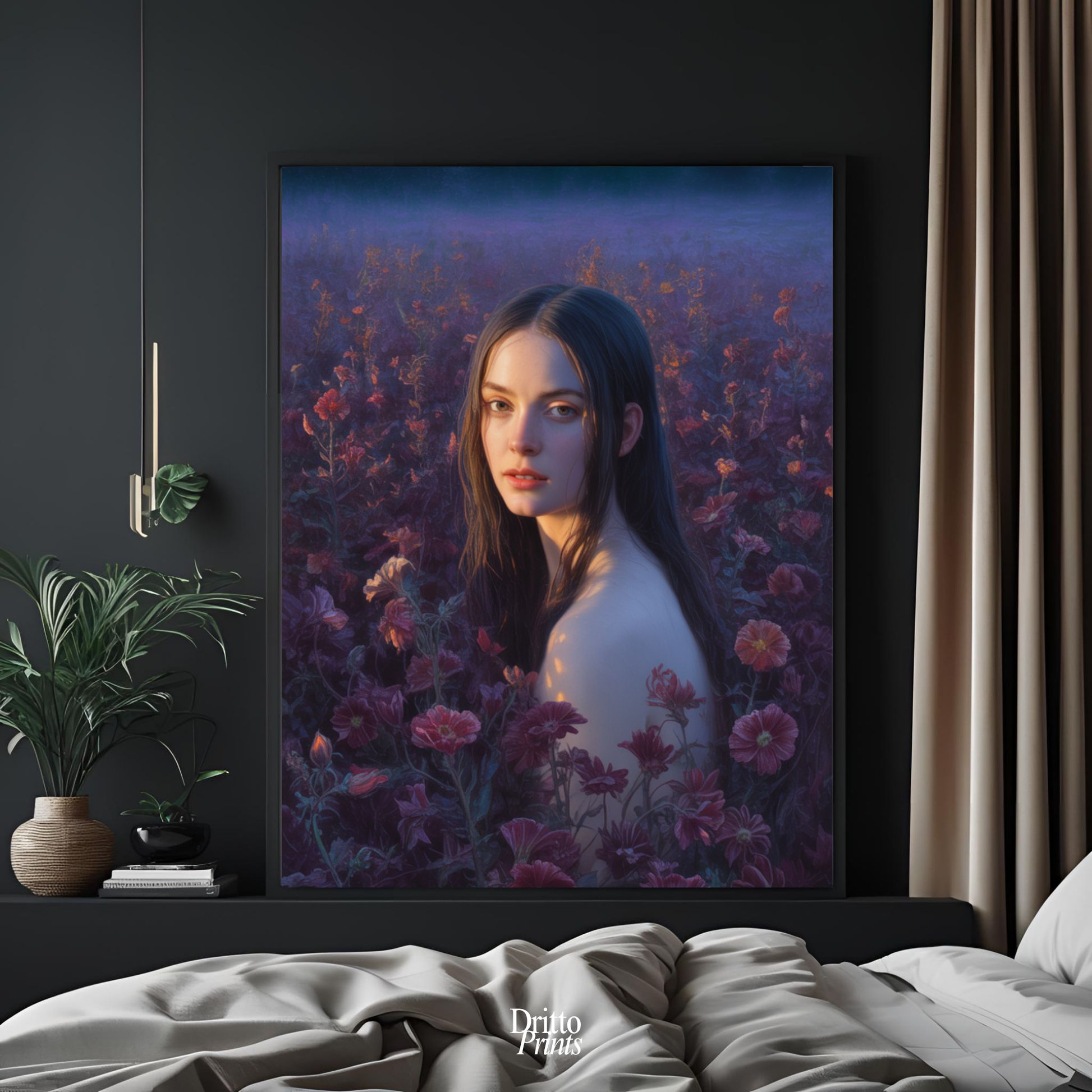 (FD21) Eclipsed in Bloom - Framed matte paper poster