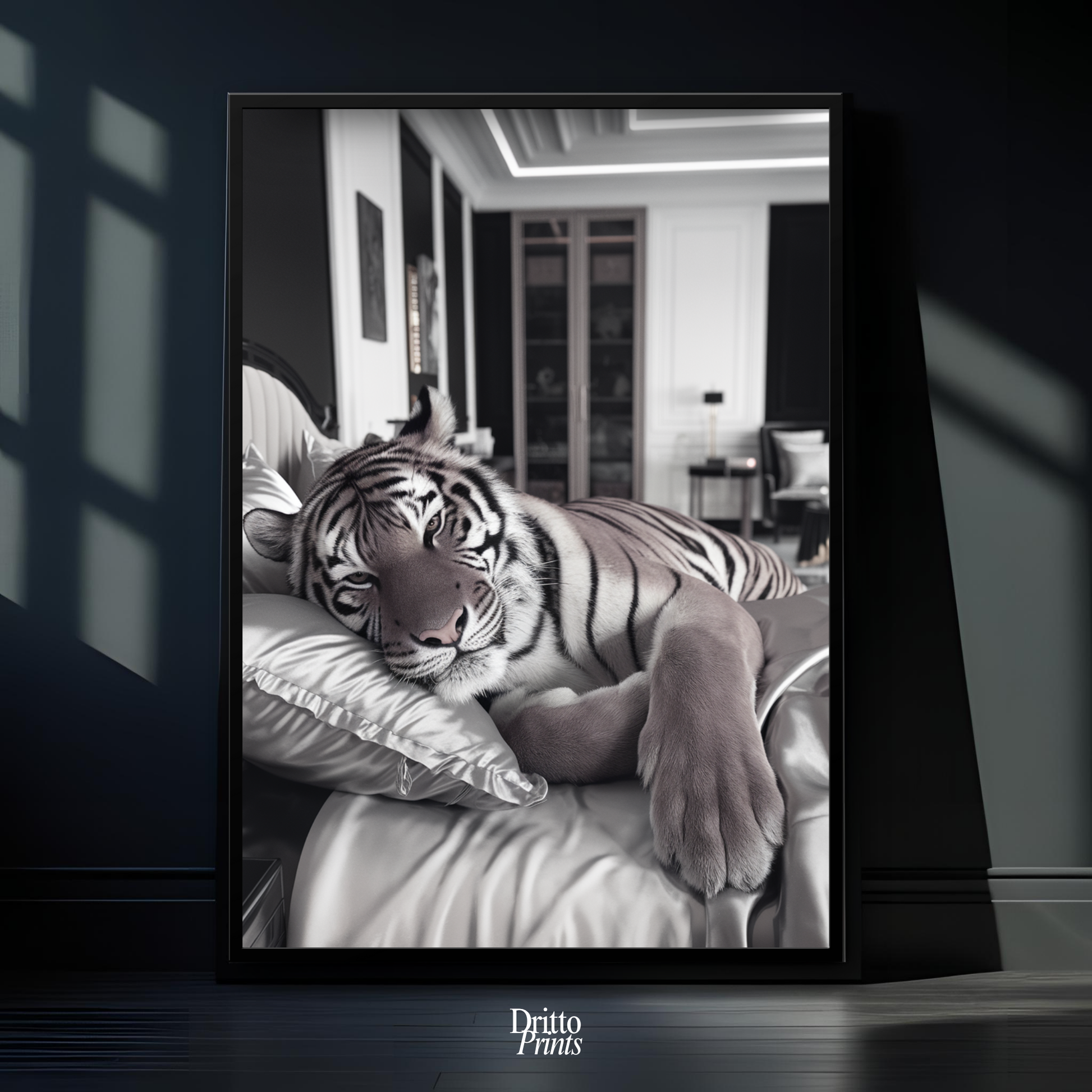 (FD4) The Resting King - Framed matte paper poster
