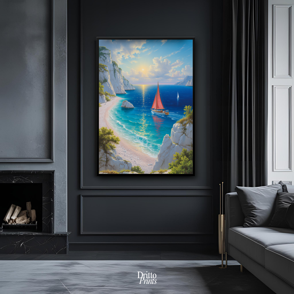 (FD10) Mediterranean Light - Framed matte paper poster