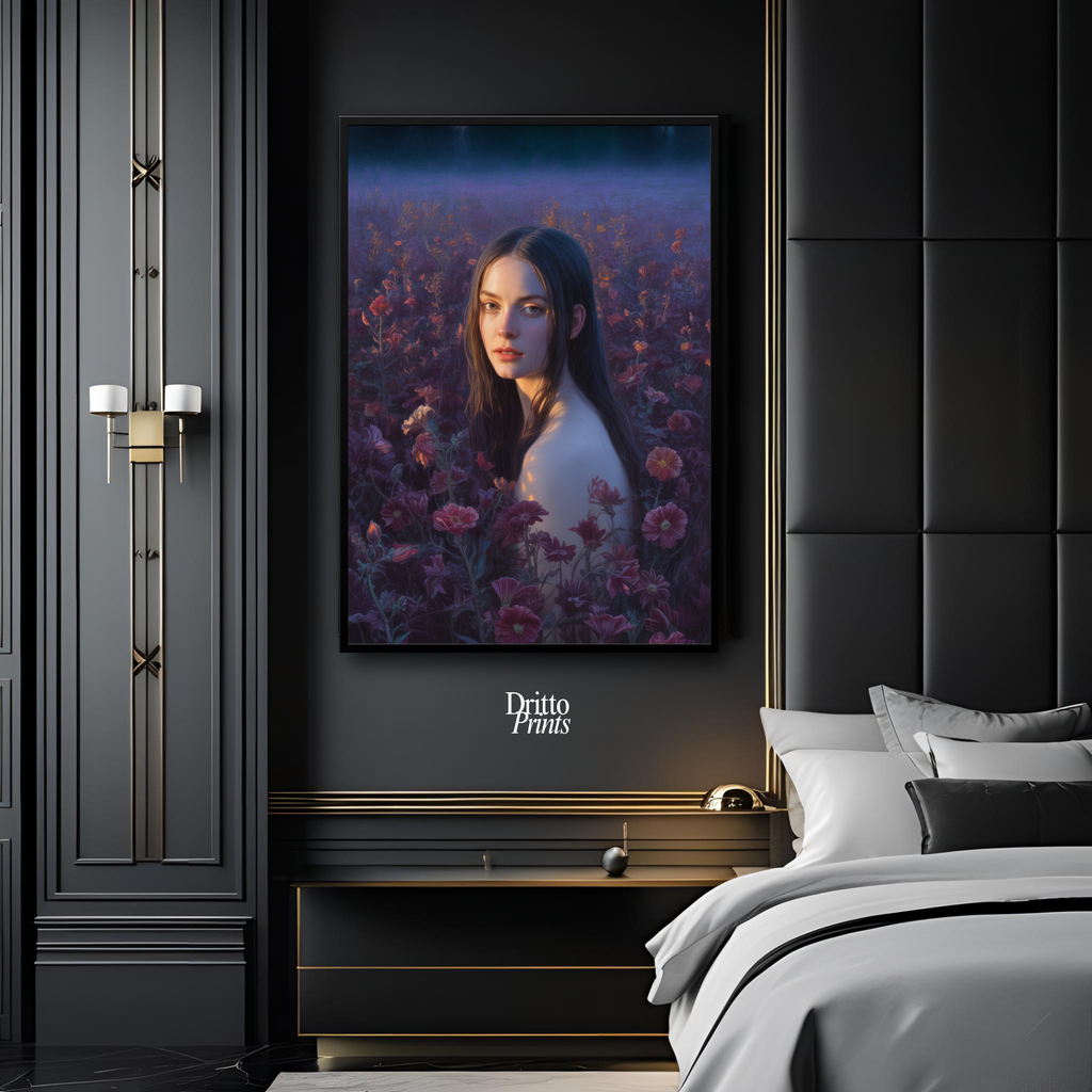 (FD21) Eclipsed in Bloom - Framed matte paper poster