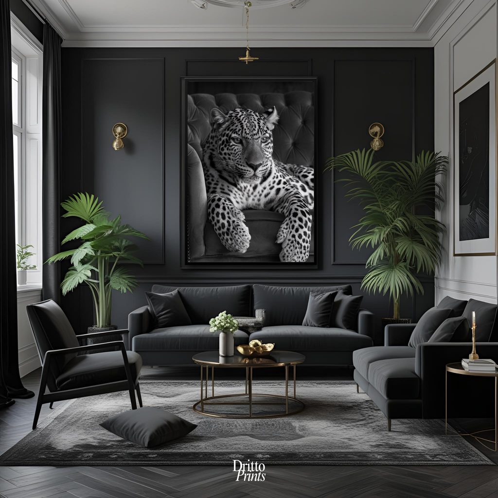 (FD8) The Silent Leopard - Framed matte paper poster
