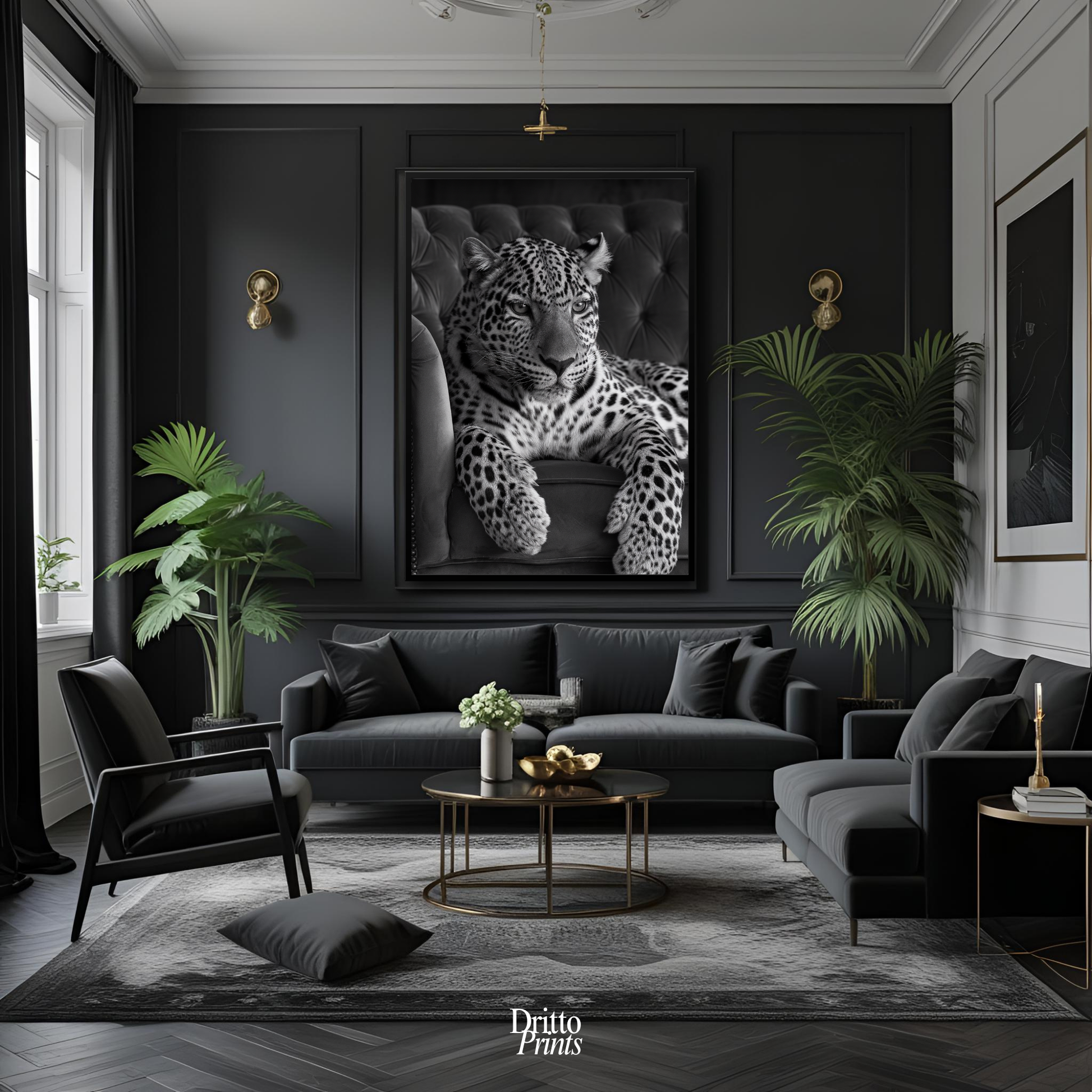 (FD8) The Silent Leopard - Framed matte paper poster