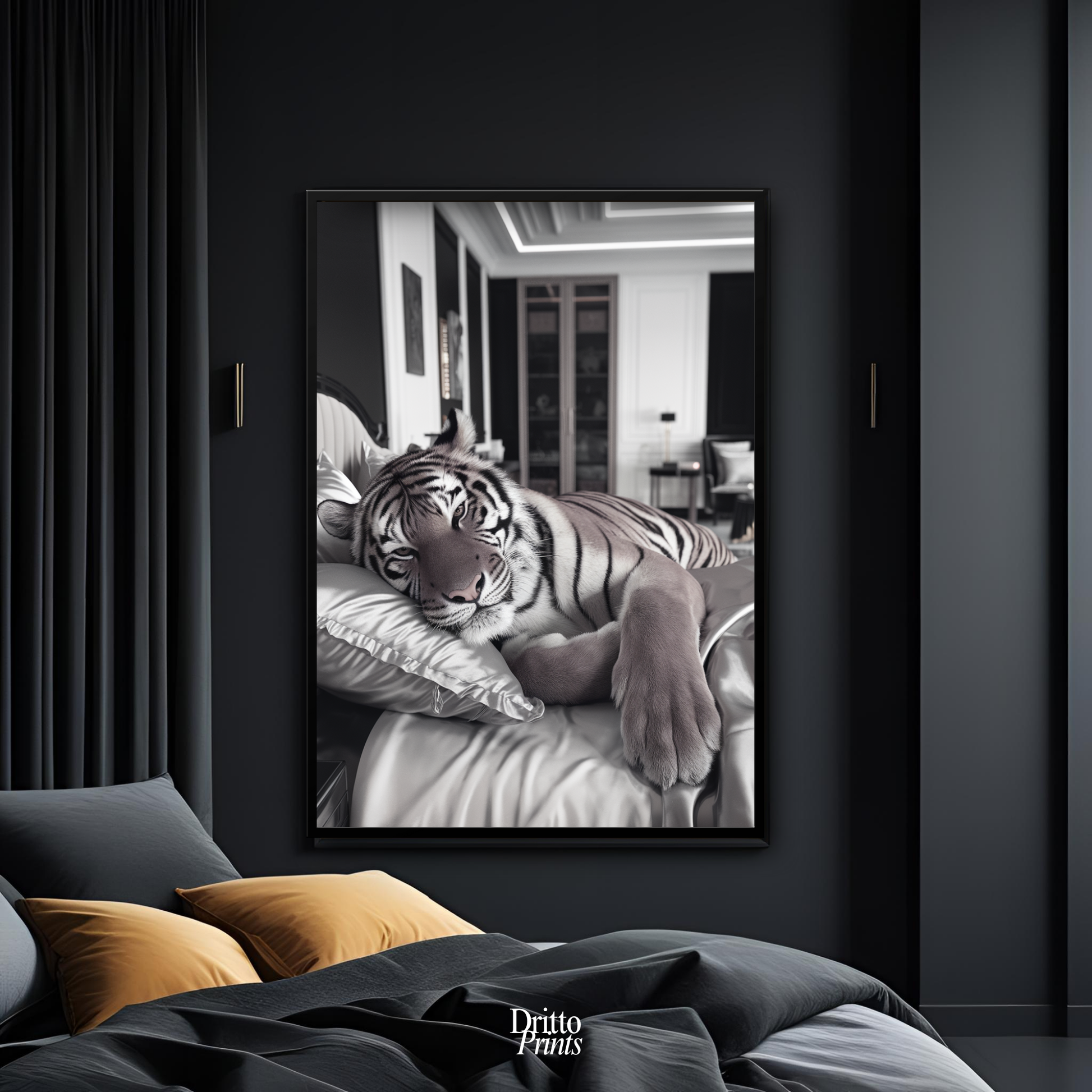 (FD4) The Resting King - Framed matte paper poster