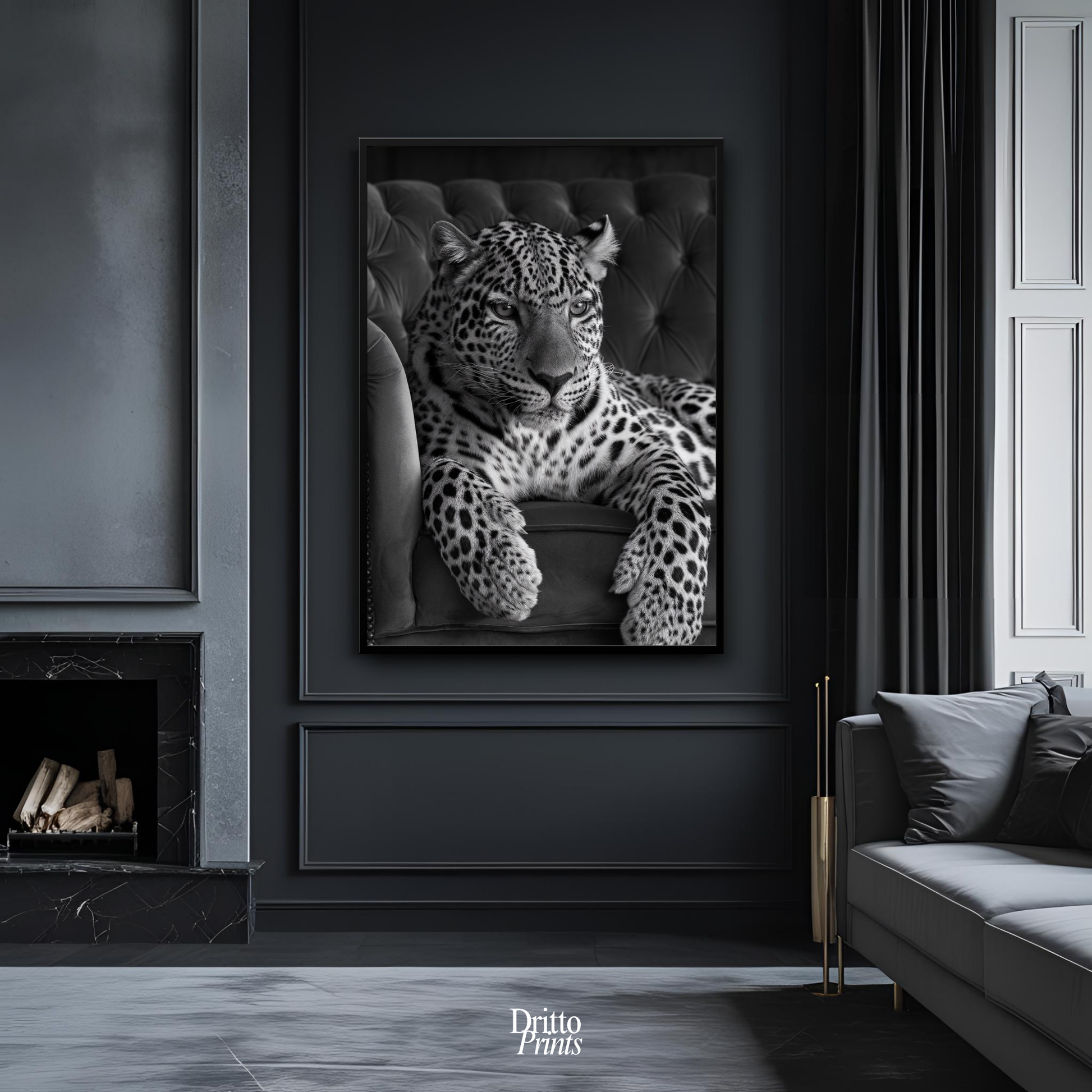 (FD8) The Silent Leopard - Framed matte paper poster