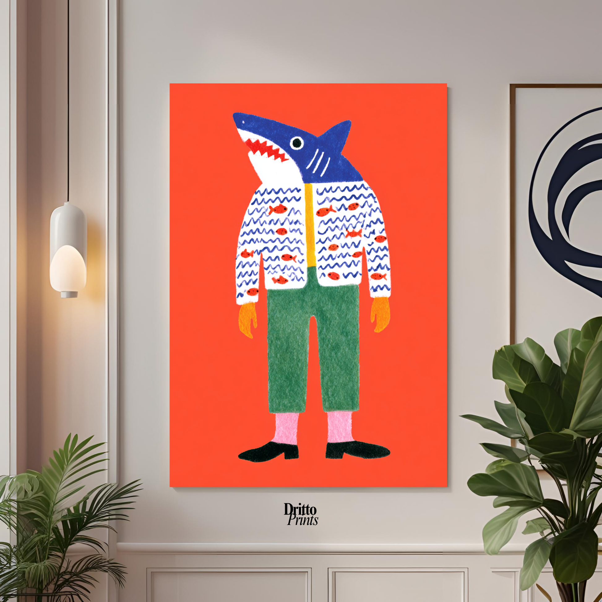 (PD33) Cyber Predator – High-Tech Shark Mask Poster