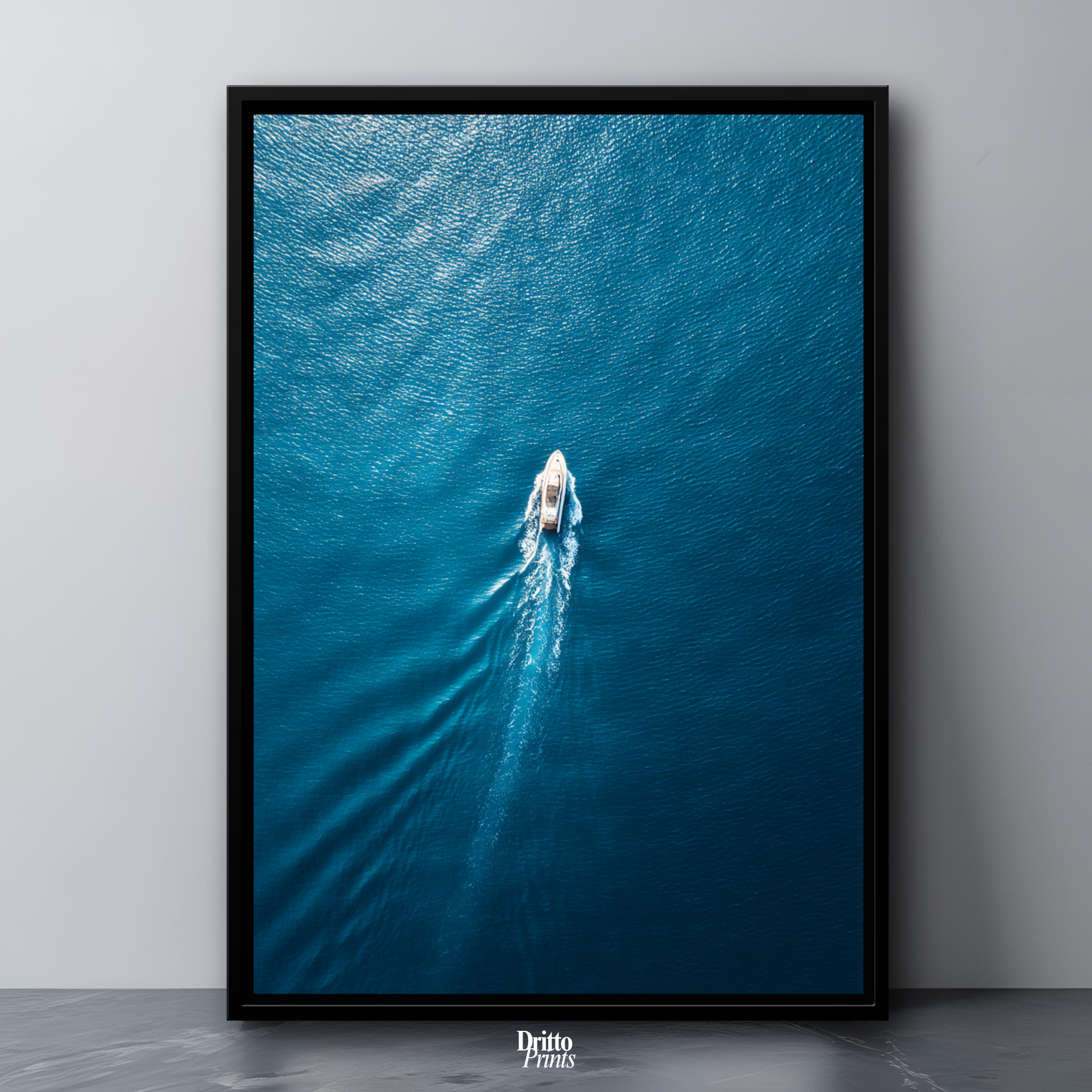 (CF6) Morning Drift Over Blue - Framed canvas