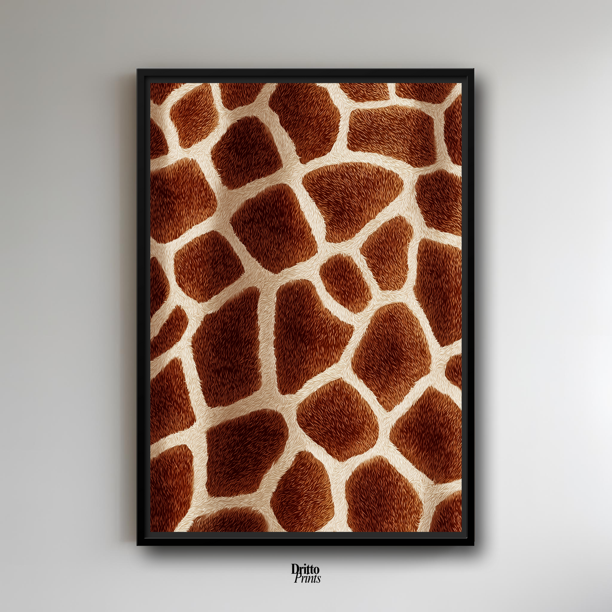 (CF7) Giraffe Stripes Skin Pattern - Framed canvas