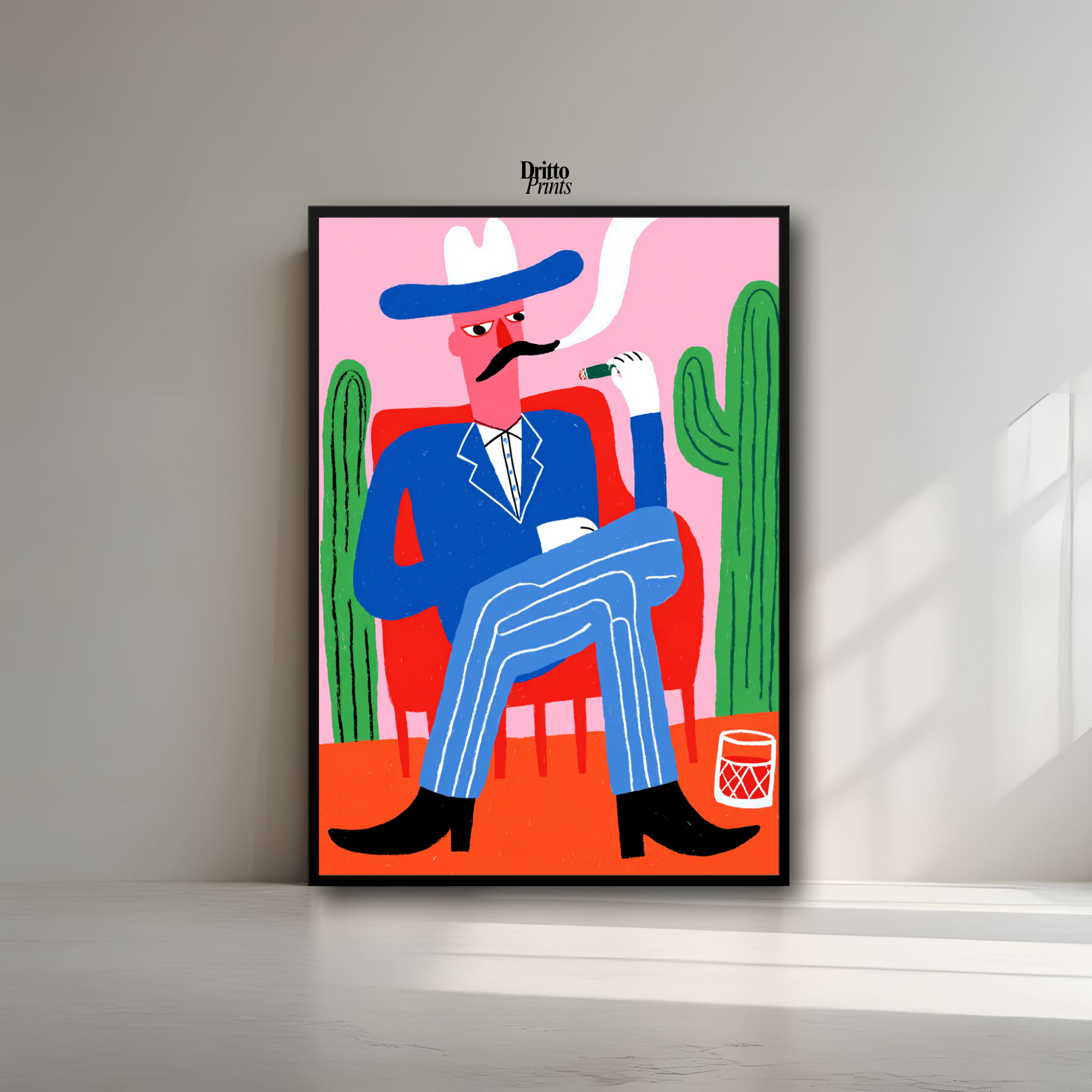 (FD41) Blood in the Glass – Gothic Gunslinger Framed matte paper poster