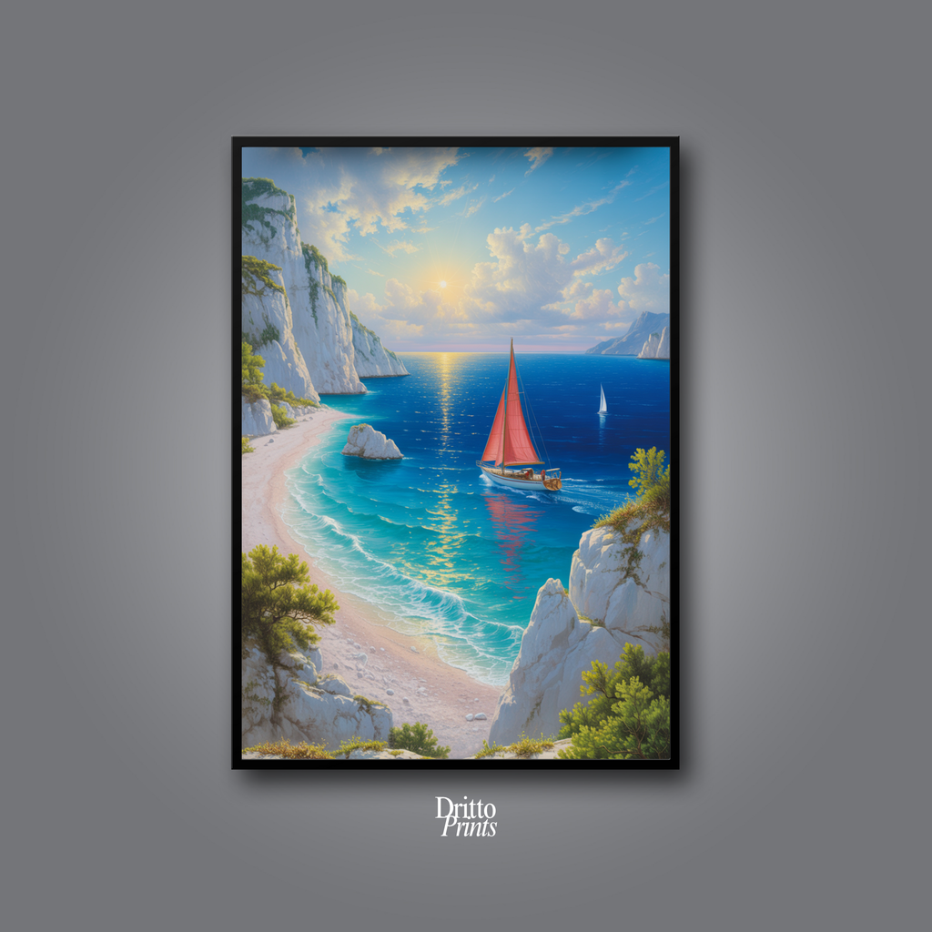 (FD10) Mediterranean Light - Framed matte paper poster