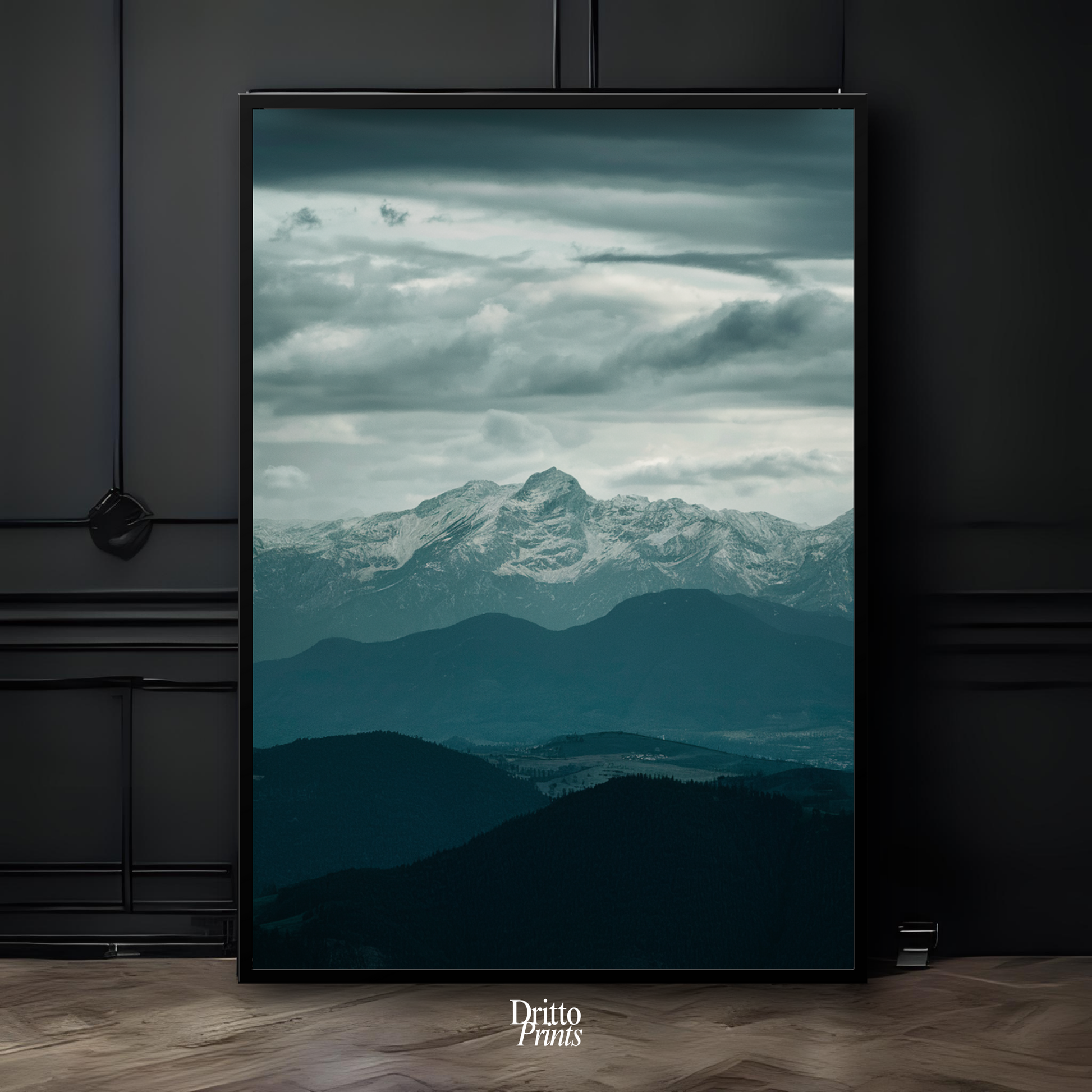 (FD24) Veil of Mountains - Framed matte paper poster