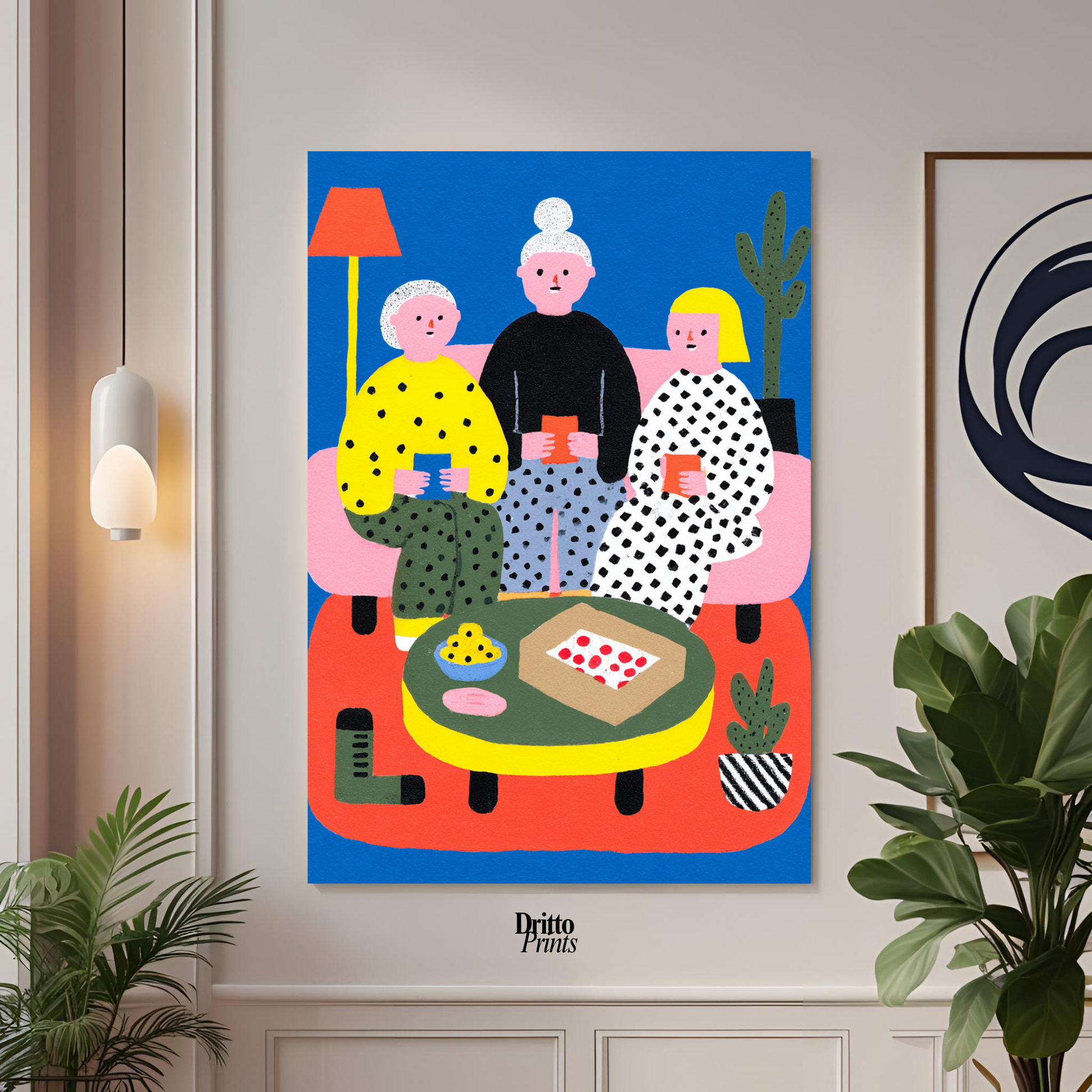 (PD36) Retro Sleepover – Pizza, Batman & 80s Living Room Poster