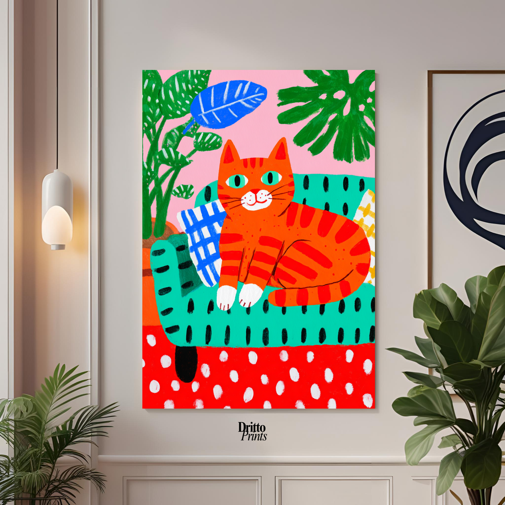 (PD39) Silly Orange Cat Caught in the Act - Poster