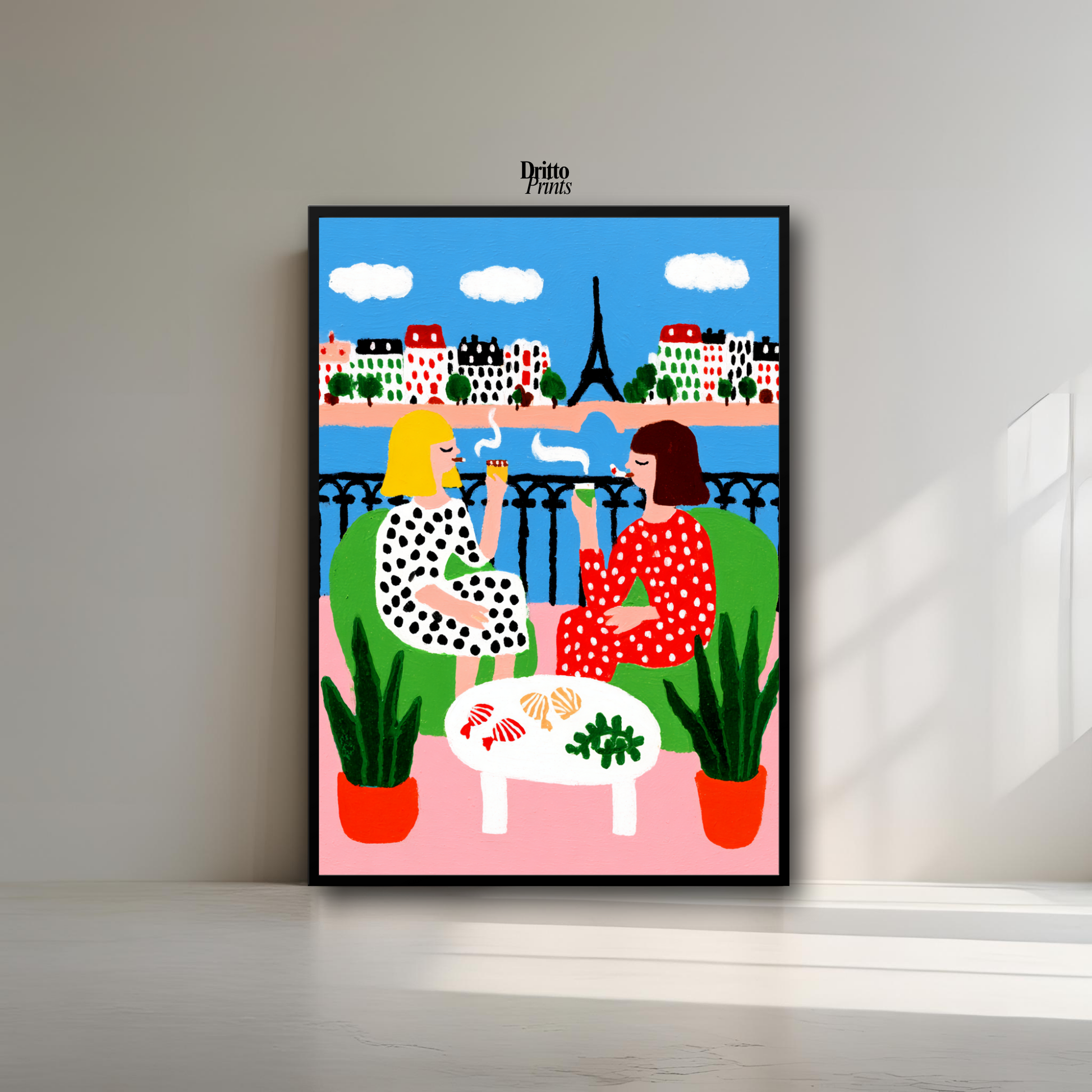 (FD36) Balcony Moments in Paris – Matisse Style Framed Matte Paper Poster