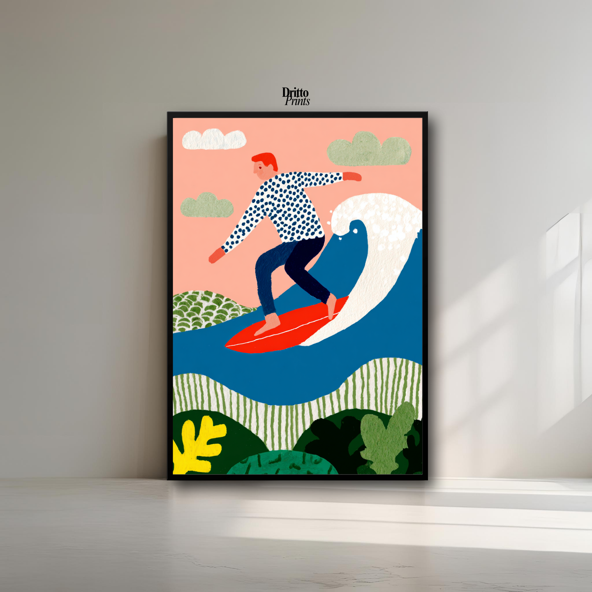 (FD39) Big Wave Ride – Framed matte paper poster