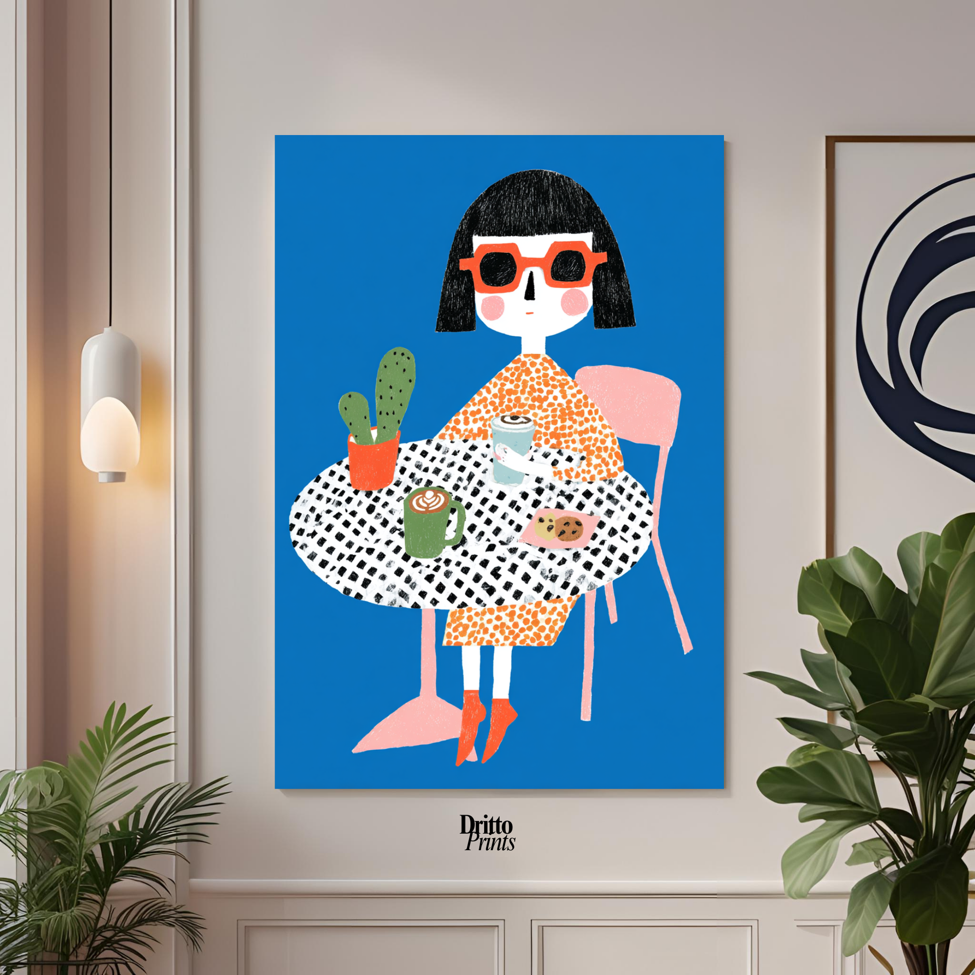 (PD42) Woman At Cafe - Poster