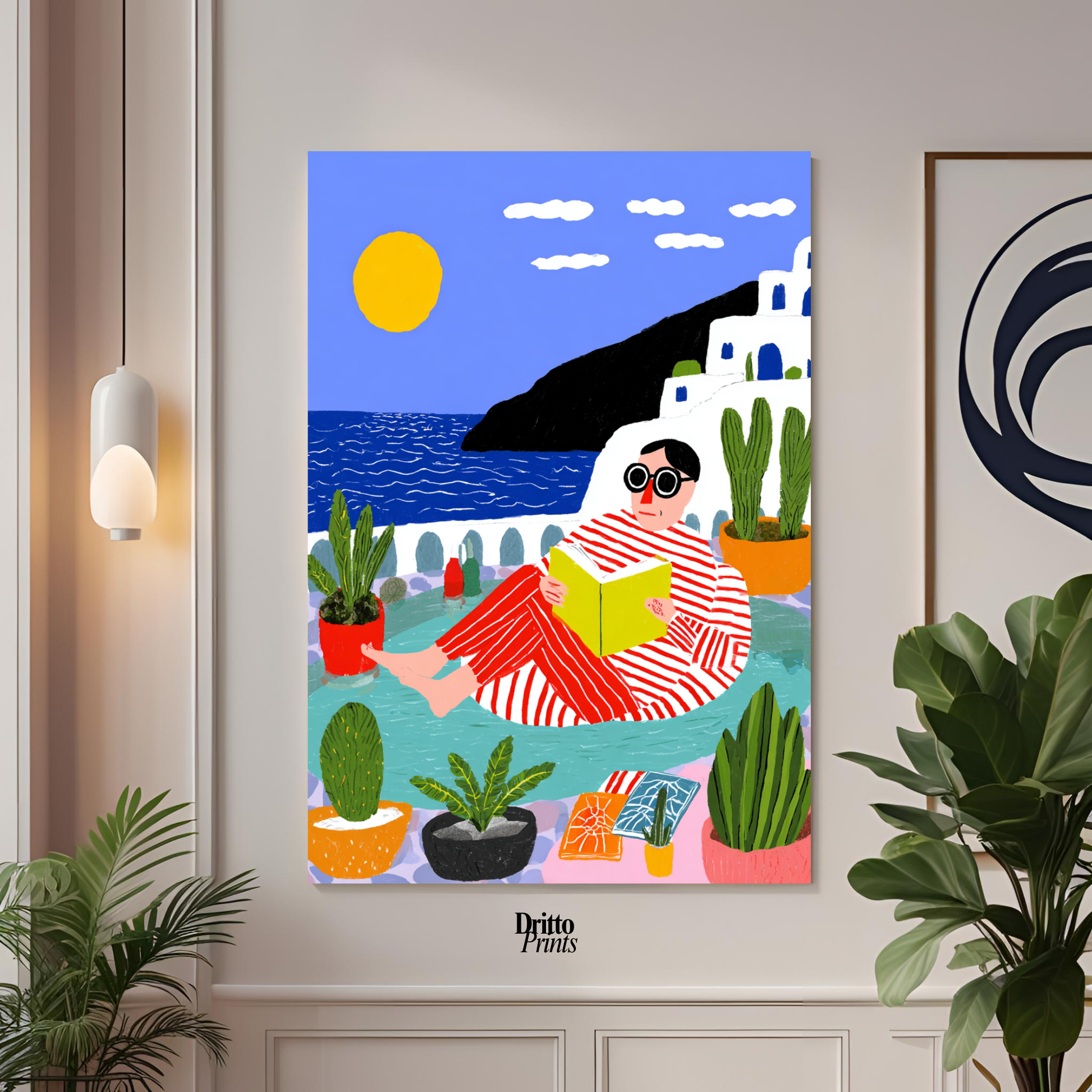(PD38) Morning Glow at the Villa – 1980s Poolside Poster
