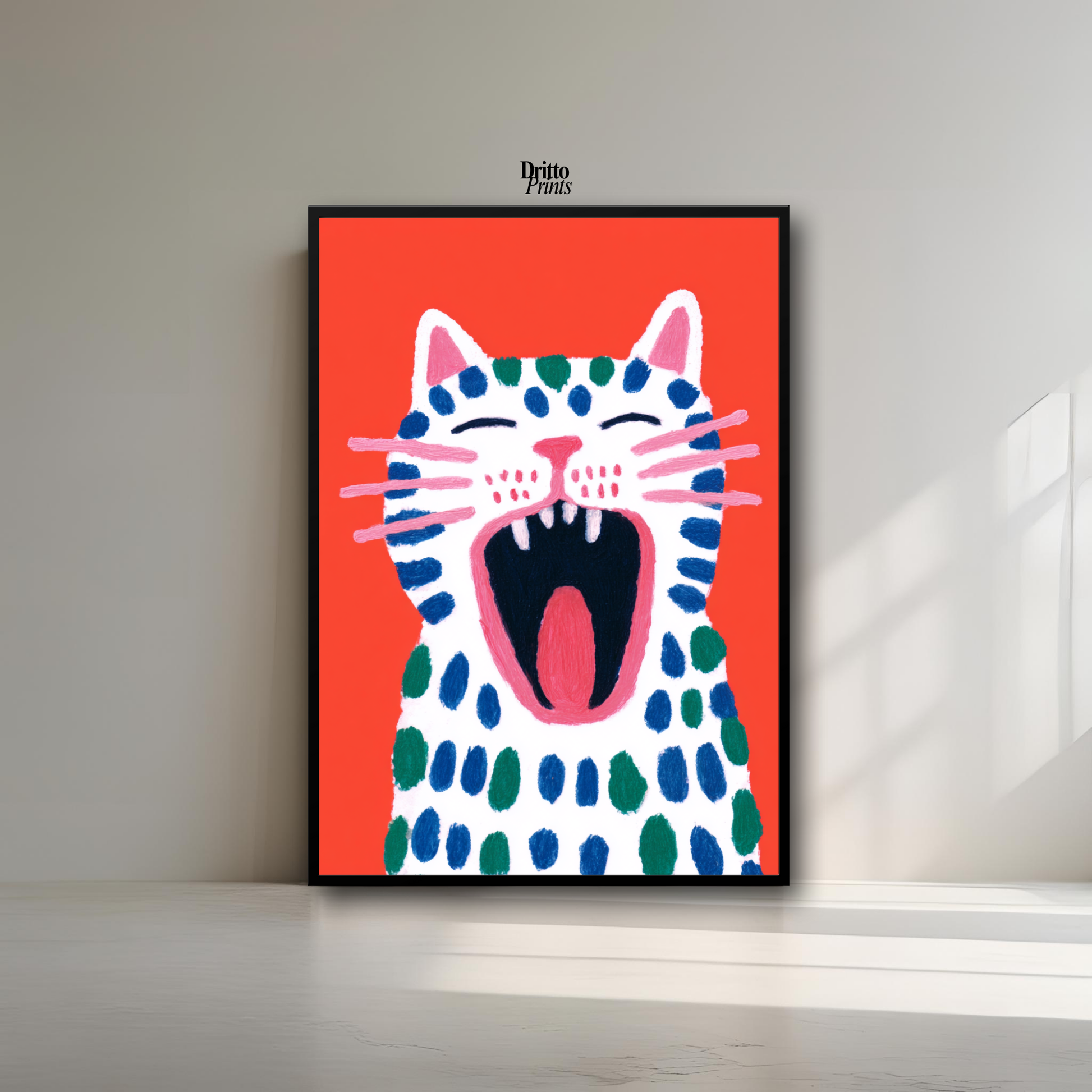 (FD48) The Screaming Paws - Framed matte paper poster