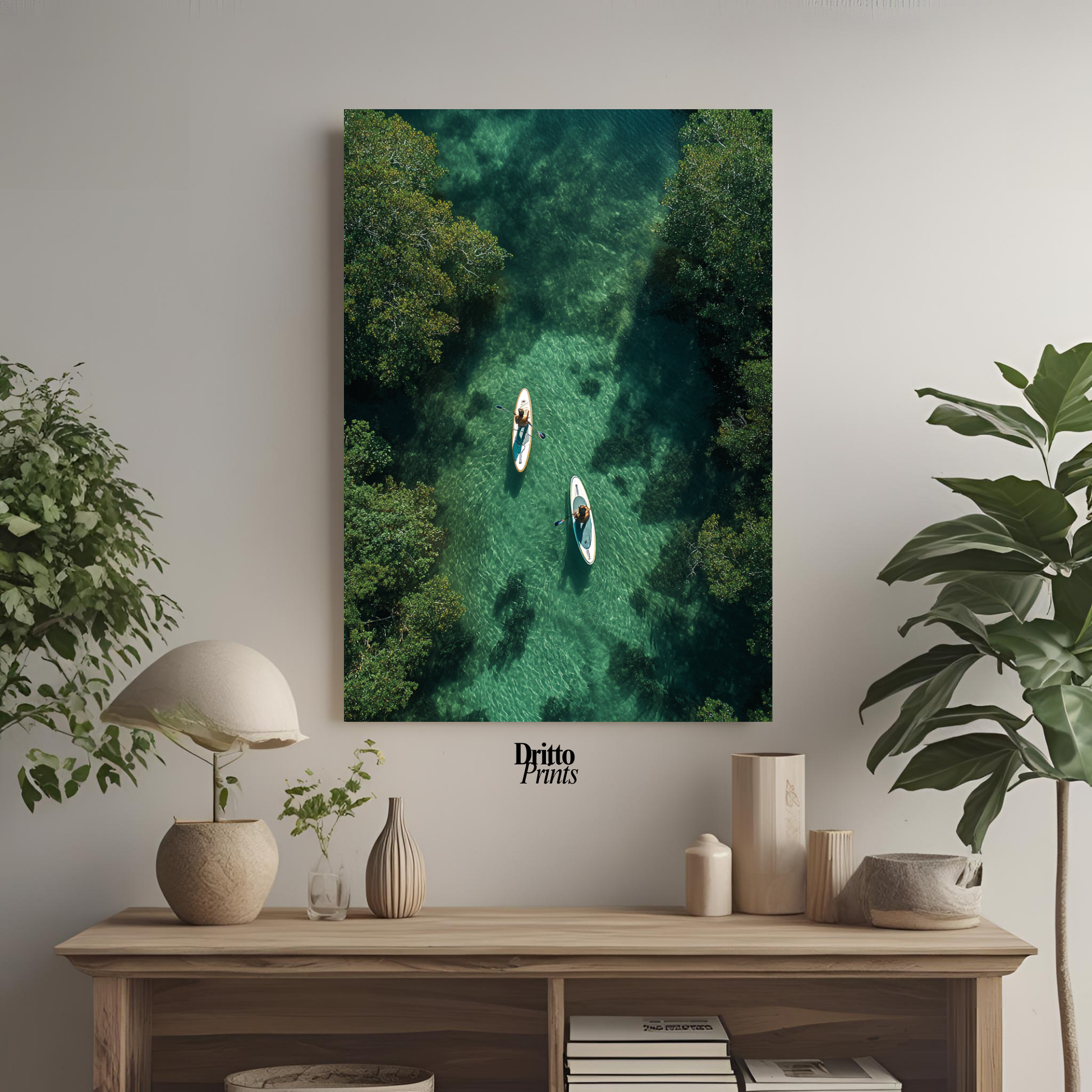 (PD25) Paddleboard Serenity – Florida from Above Poster