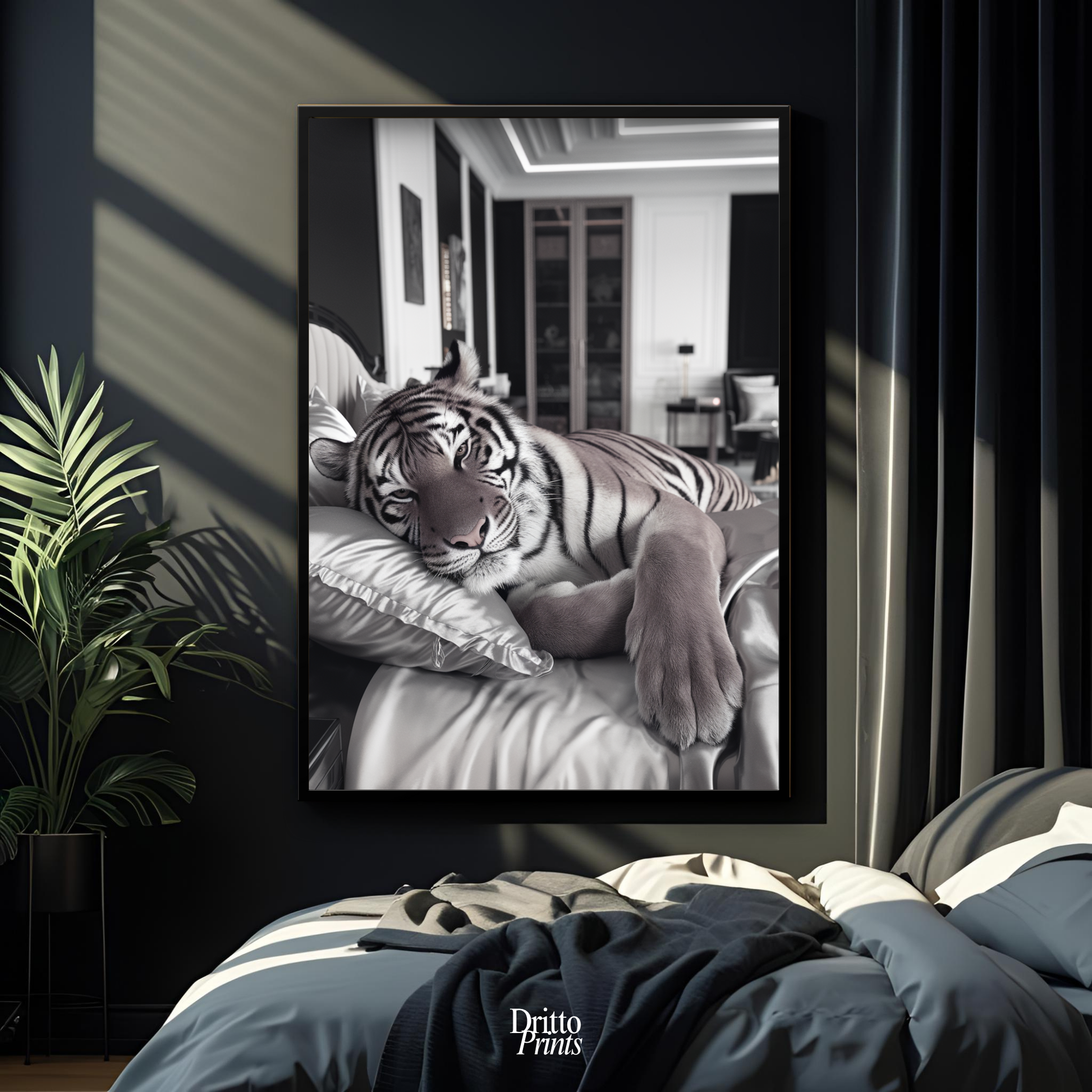 (FD4) The Resting King - Framed matte paper poster