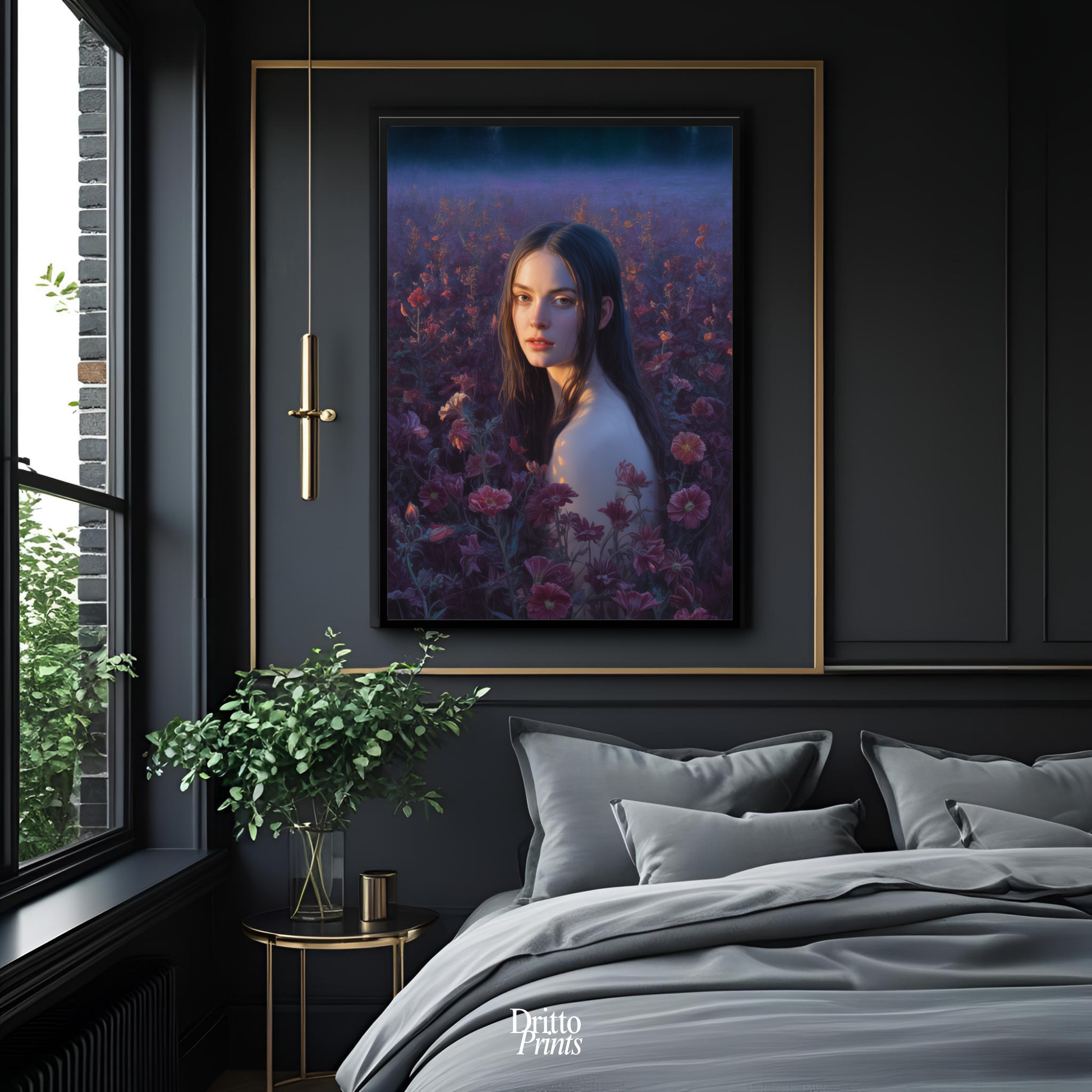 (FD21) Eclipsed in Bloom - Framed matte paper poster