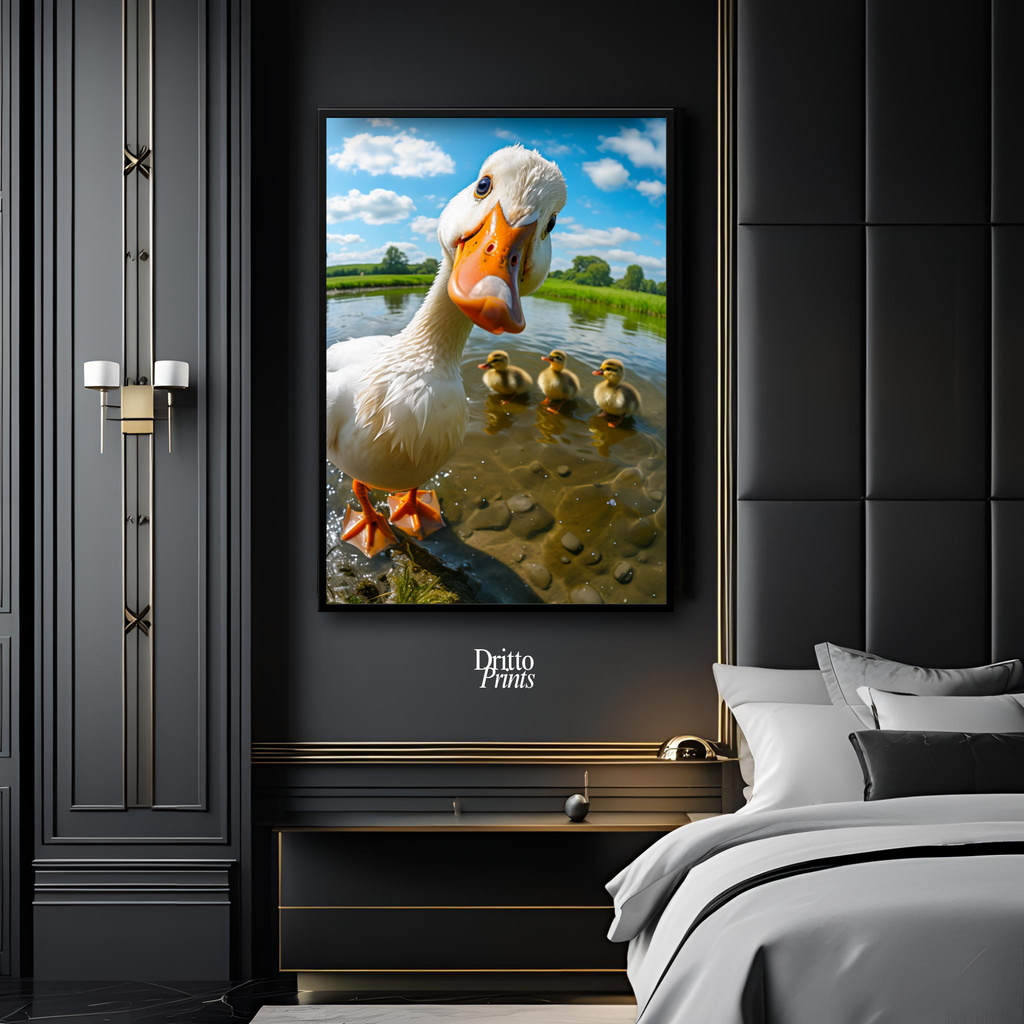 (FD15) Duck, Duck... Hello! - Framed matte paper poster
