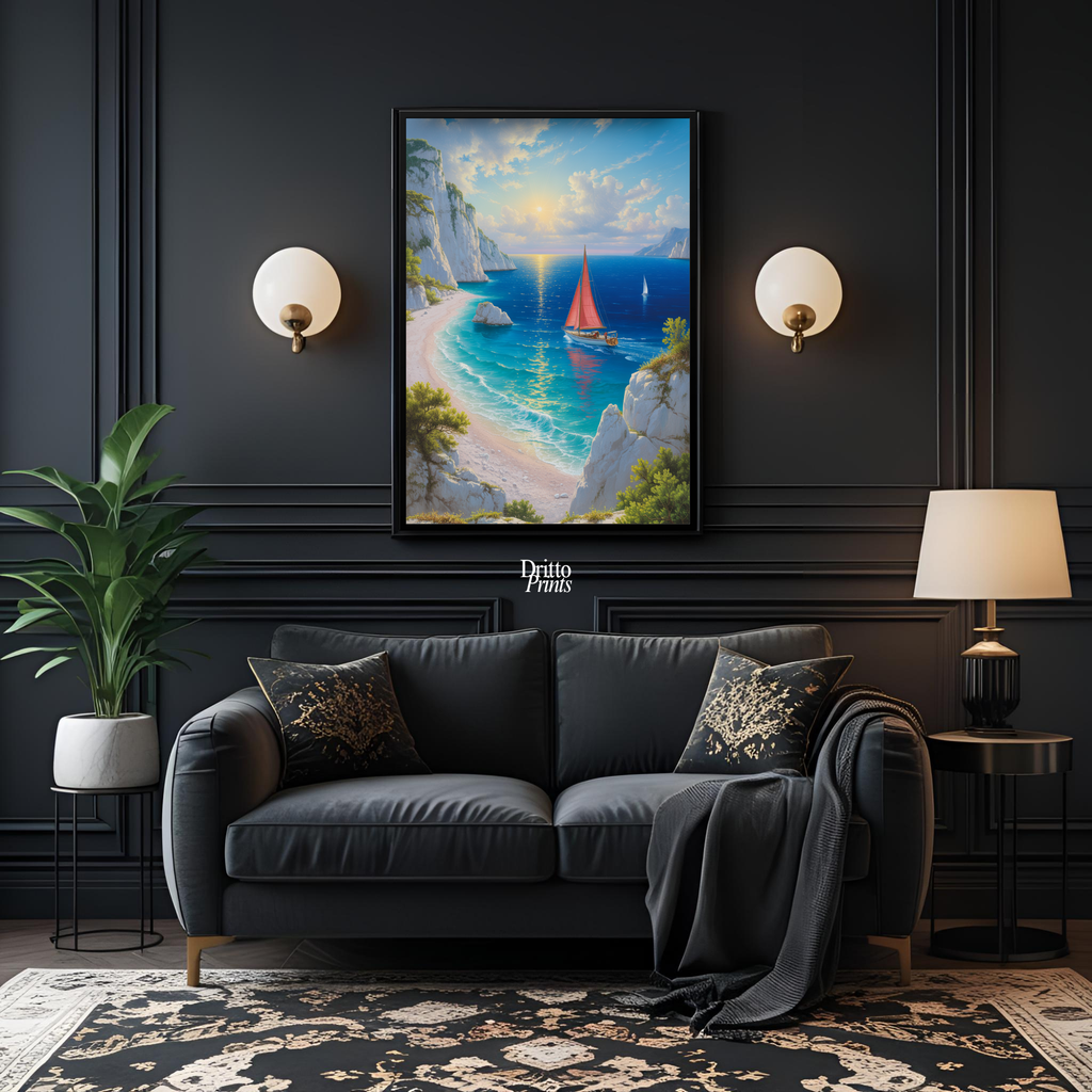 (FD10) Mediterranean Light - Framed matte paper poster
