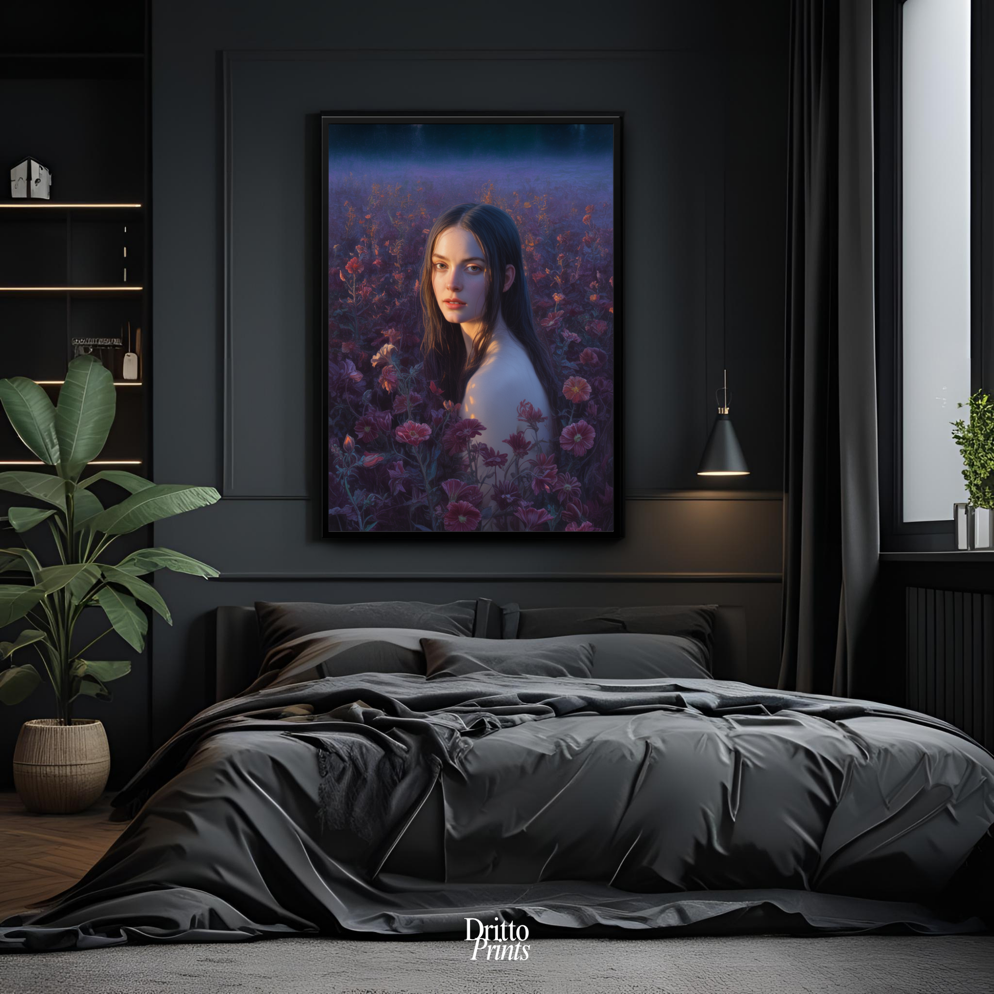 (FD21) Eclipsed in Bloom - Framed matte paper poster