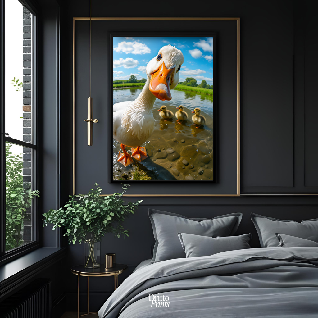 (FD15) Duck, Duck... Hello! - Framed matte paper poster