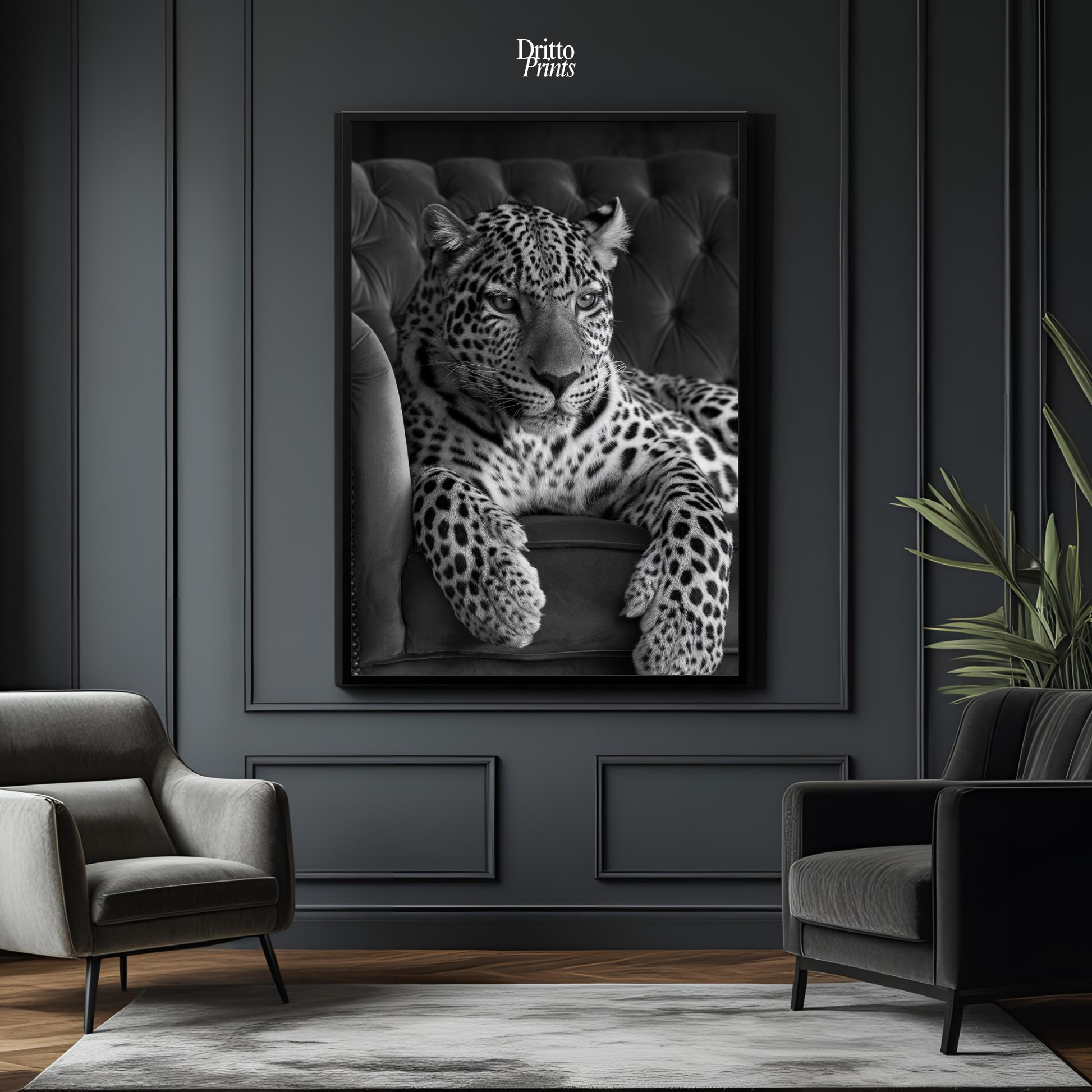 (FD8) The Silent Leopard - Framed matte paper poster